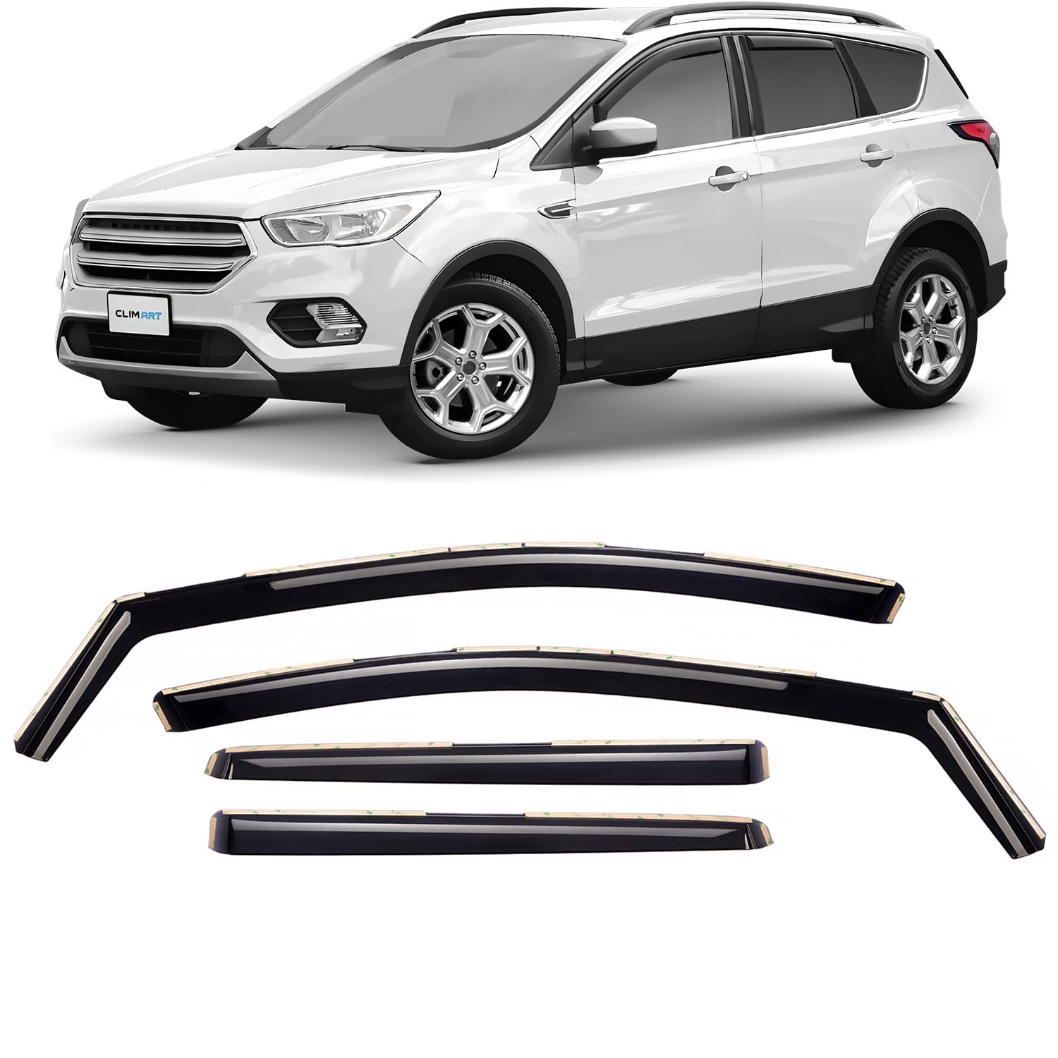 CLIM ART Windabweiser für/kompatible mit Ford Kuga II 2013-2019 - Integrierte Regenabweiser - Autofenster Sonnen-&Regenschutz - Windabweiser Autofenster - Einfache Montage - Garantie 4 Set CLIM ART Windabweiser für/kompatible mit Ford Kuga II 2013-2019 - Integrierte Regenabweiser - Autofenster Sonnen-&Regenschutz - Windabweiser Autofenster - Einfache Montage - Garantie 4 Set von CLIM ART