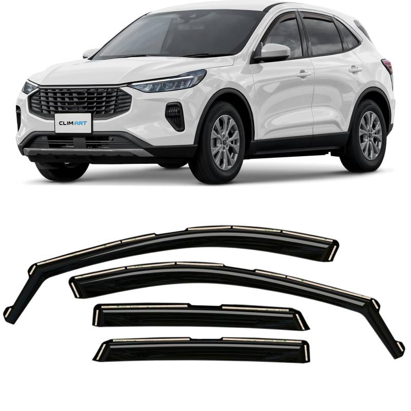 CLIM ART Windabweiser für/kompatible mit Ford Kuga 2019-2025 (III) - Integrierte Regenabweiser - Autofenster Sonnen-&Regenschutz - Windabweiser Autofenster - Einfache Montage - Garantie 4 Set S von CLIM ART