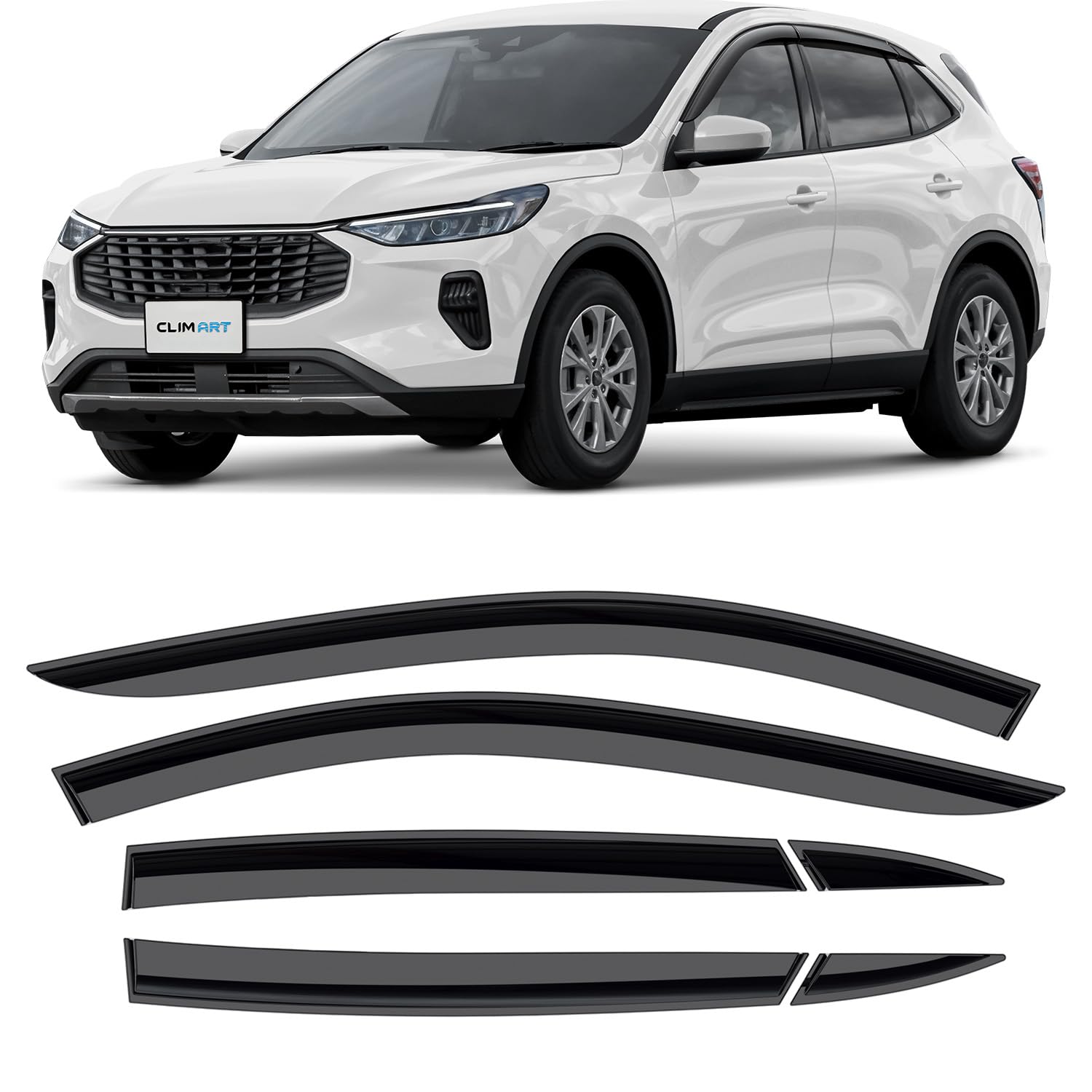 CLIM ART Windabweiser für/kompatible mit Ford Kuga 2019-2025 (III) - Stick-on Regenabweiser - Autofenster Sonnen-& Regenschutz - Windabweiser Autofenster - Einfache Montage - Garantie 6 Set CLIM ART Windabweiser für/kompatible mit Ford Kuga 2019-2025 (III) - Stick-on Regenabweiser - Autofenster Sonnen-& Regenschutz - Windabweiser Autofenster - Einfache Montage - Garantie 6 Set von CLIM ART