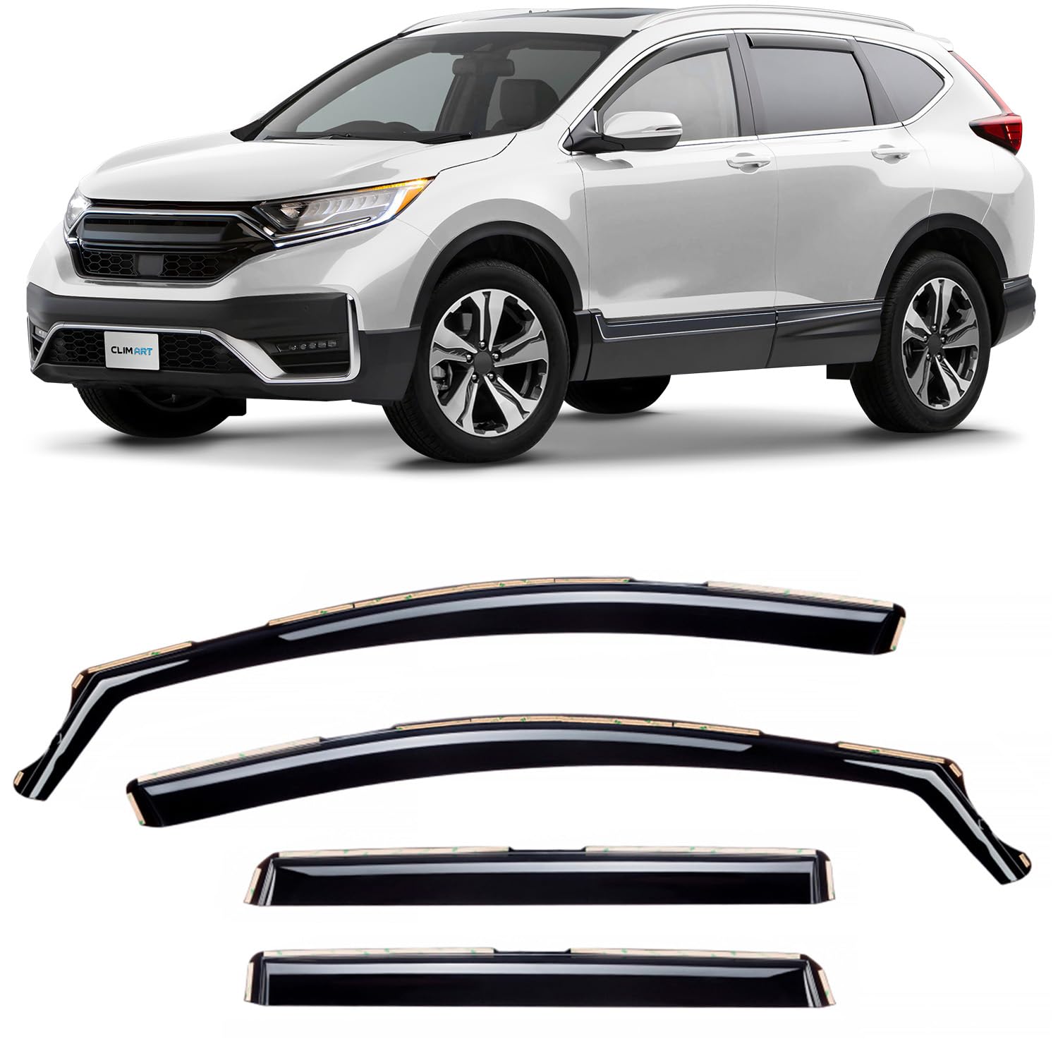 CLIM ART Windabweiser für/kompatible mit Honda CR-V 2016-2023 SUV mk5 - Integrierte Regenabweiser - Autofenster Sonnen-&Regenschutz - Windabweiser Autofenster - Einfache Montage - Garantie 4 Set CLIM ART Windabweiser für/kompatible mit Honda CR-V 2016-2023 SUV mk5 - Integrierte Regenabweiser - Autofenster Sonnen-&Regenschutz - Windabweiser Autofenster - Einfache Montage - Garantie 4 Set von CLIM ART
