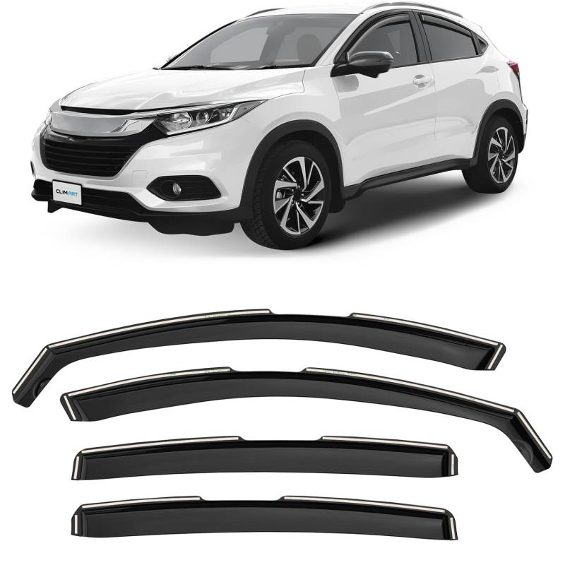 CLIM ART Windabweiser für/kompatible mit Honda HR-V 2015-2021 - Integrierte Regenabweiser - Autofenster Sonnen-&Regenschutz - Windabweiser Autofenster - Einfache Montage - Garantie 4 Set von CLIM ART