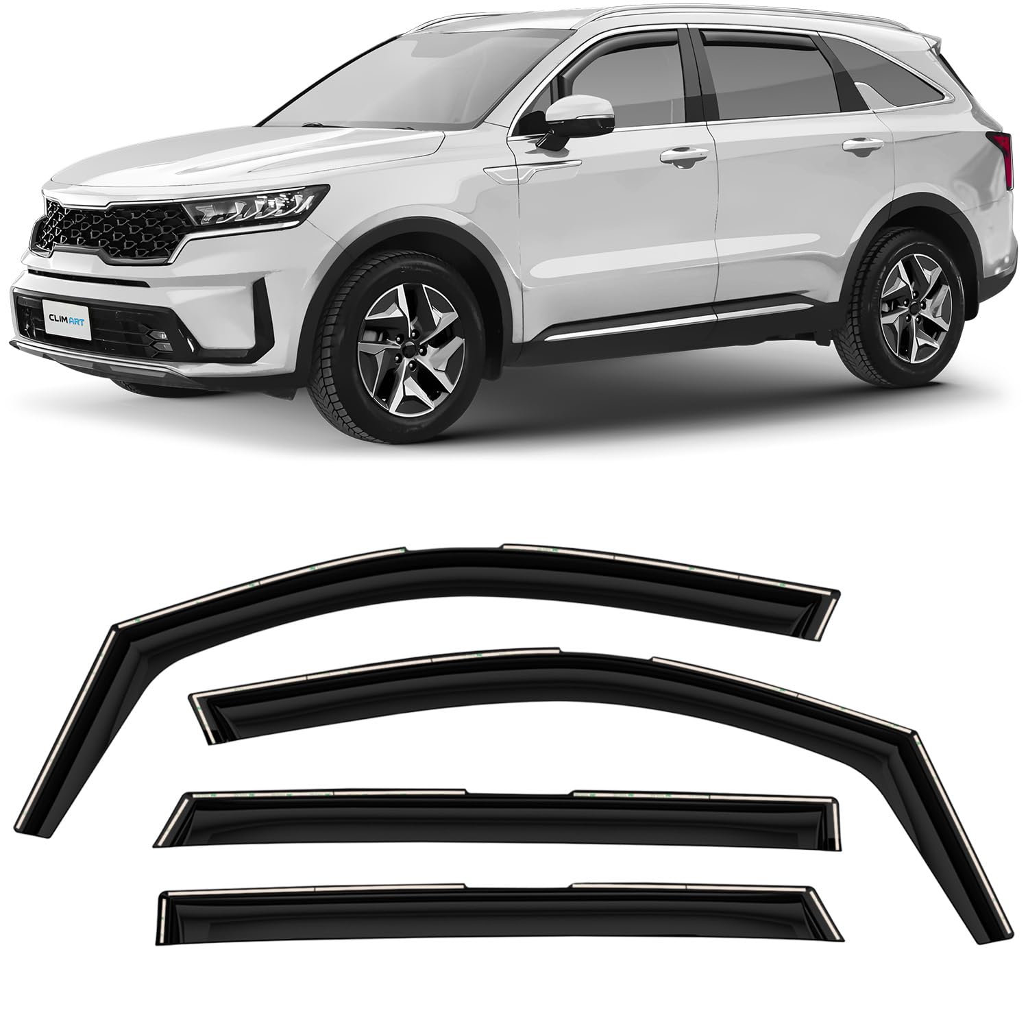 CLIM ART Windabweiser für/kompatible mit Kia Sorento 2020-2025 SUV MQ4 - Integrierte Regenabweiser - Autofenster Sonnen-&Regenschutz - Windabweiser Autofenster - Einfache Montage - Garantie 4 Set S CLIM ART Windabweiser für/kompatible mit Kia Sorento 2020-2025 SUV MQ4 - Integrierte Regenabweiser - Autofenster Sonnen-&Regenschutz - Windabweiser Autofenster - Einfache Montage - Garantie 4 Set S von CLIM ART