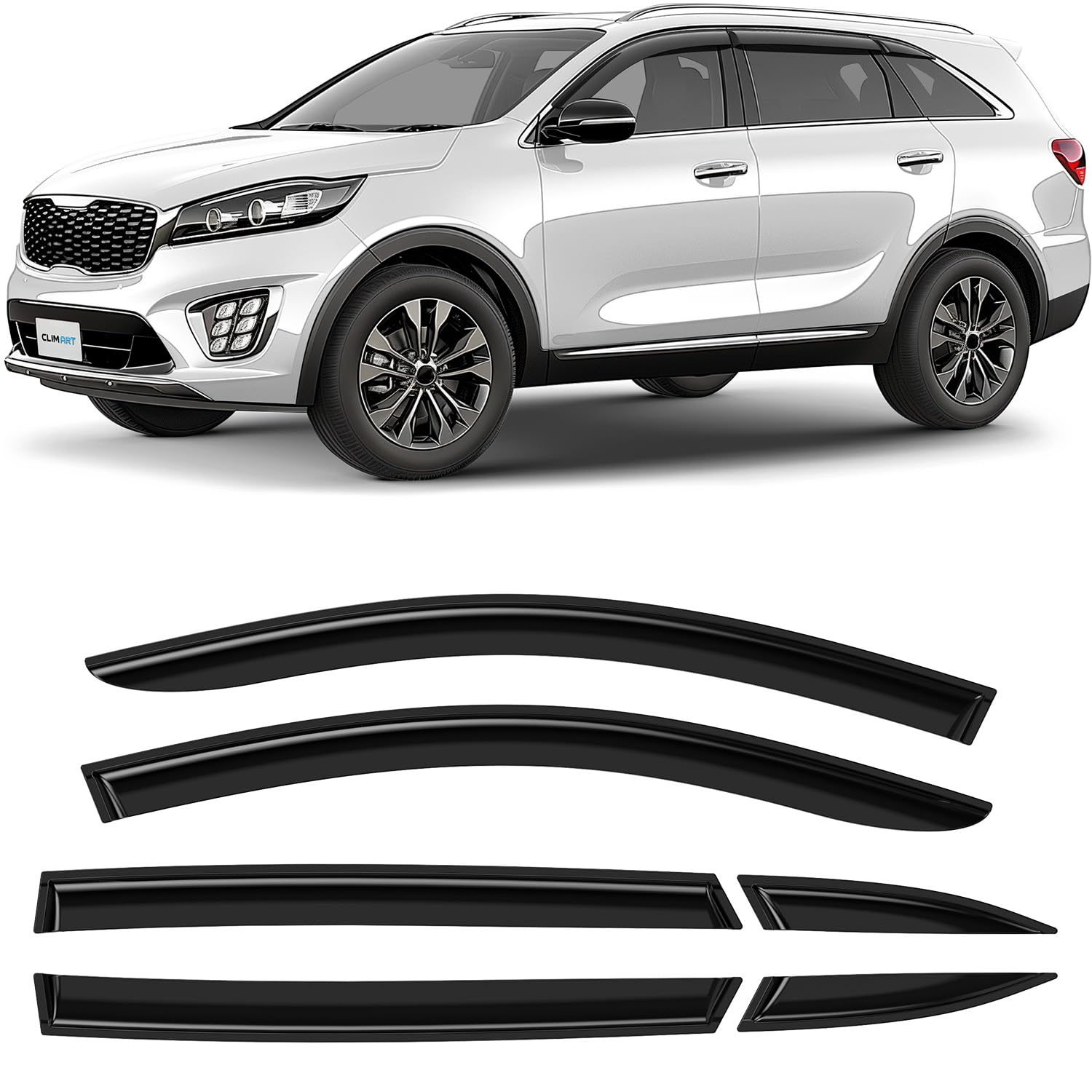 CLIM ART Windabweiser für/kompatible mit Kia Sorento 2015-2019 SUV mk3- Stick-on Regenabweiser - Autofenster Sonnen-& Regenschutz - Windabweiser Autofenster - Einfache Montage - Garantie 6 Set S CLIM ART Windabweiser für/kompatible mit Kia Sorento 2015-2019 SUV mk3- Stick-on Regenabweiser - Autofenster Sonnen-& Regenschutz - Windabweiser Autofenster - Einfache Montage - Garantie 6 Set S von CLIM ART