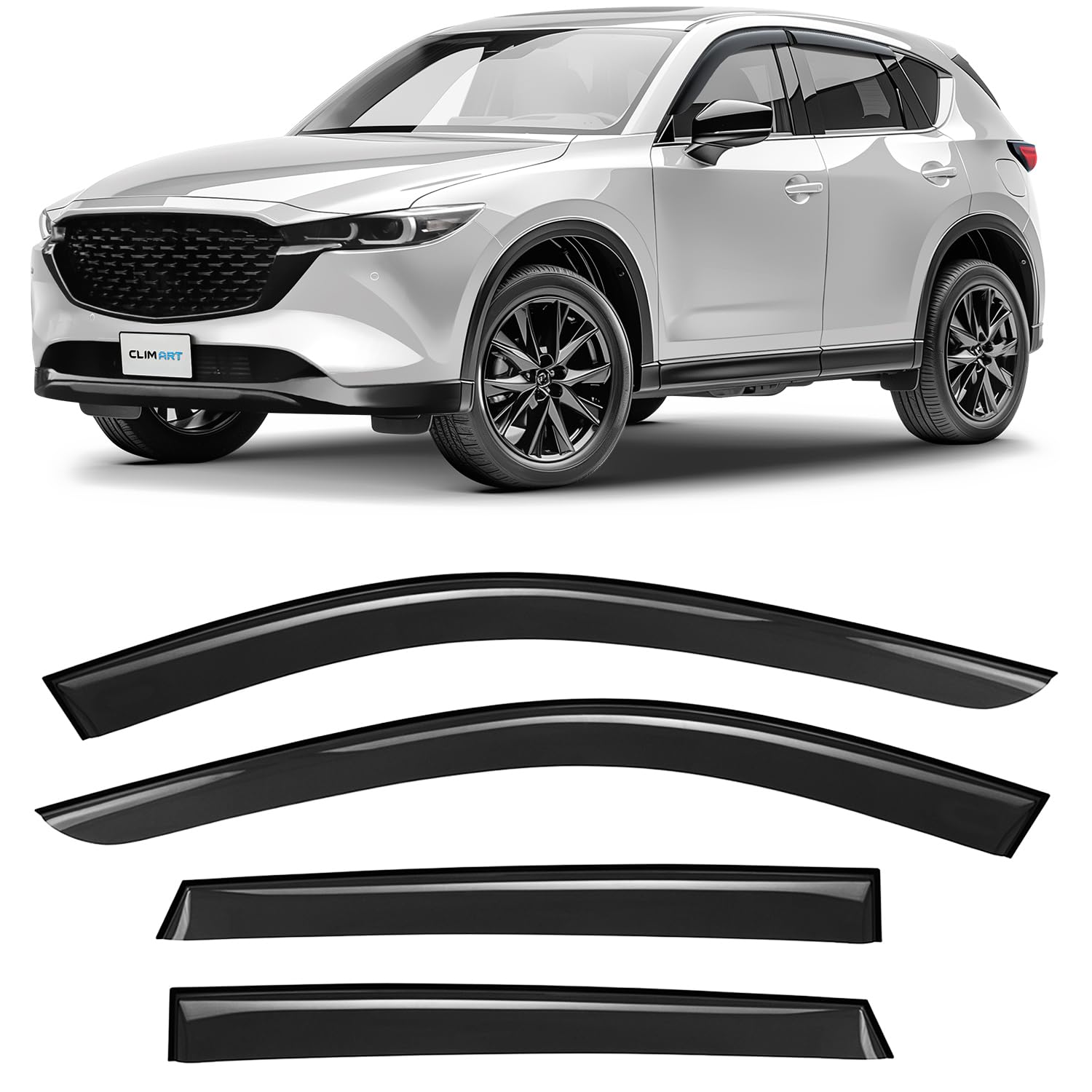 CLIM ART Windabweiser für/kompatible mit Mazda CX-5 2017-2025 (II) KF- Stick-on Regenabweiser - Autofenster Sonnen-& Regenschutz - Windabweiser Autofenster - Einfache Montage - Garantie 4 Set S CLIM ART Windabweiser für/kompatible mit Mazda CX-5 2017-2025 (II) KF- Stick-on Regenabweiser - Autofenster Sonnen-& Regenschutz - Windabweiser Autofenster - Einfache Montage - Garantie 4 Set S von CLIM ART