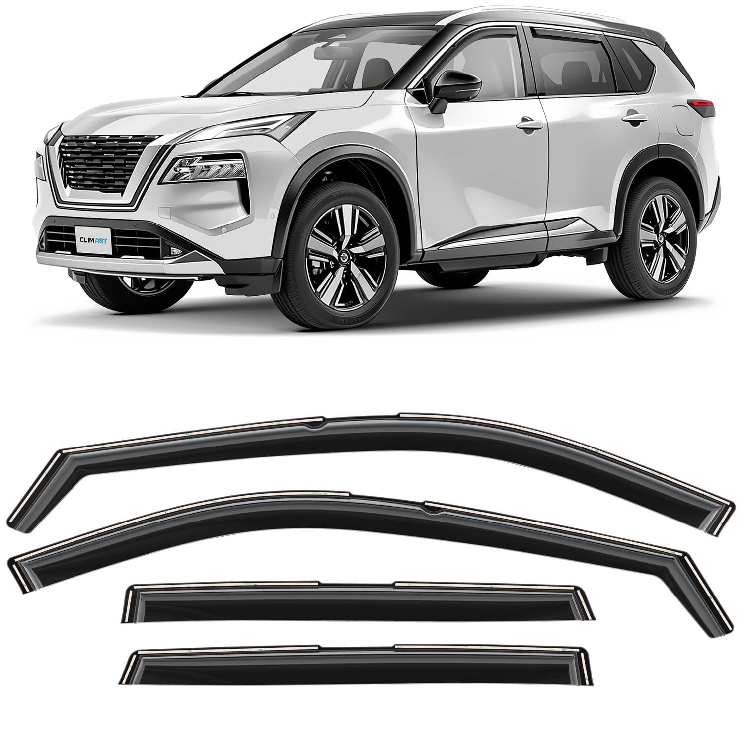 CLIM ART Windabweiser für/kompatible mit Nissan X-Trail 2022-2025 (IV) - Integrierte Regenabweiser - Autofenster Sonnen-&Regenschutz - Windabweiser Autofenster - Einfache Montage - Garantie 4 Set S CLIM ART Windabweiser für/kompatible mit Nissan X-Trail 2022-2025 (IV) - Integrierte Regenabweiser - Autofenster Sonnen-&Regenschutz - Windabweiser Autofenster - Einfache Montage - Garantie 4 Set S von CLIM ART
