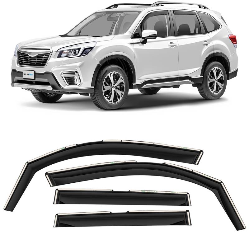 CLIM ART Windabweiser für/kompatible mit Subaru Forester 2018-2024 SUV SK V - Integrierte Regenabweiser - Autofenster Sonnen-&Regenschutz - Windabweiser Autofenster - Einfache Montage - Garantie 4 Set von CLIM ART