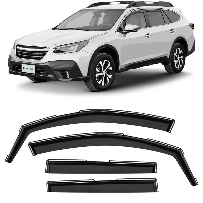 CLIM ART Windabweiser für/kompatible mit Subaru Outback 2019-2025 SUV - Integrierte Regenabweiser - Autofenster Sonnen-&Regenschutz - Windabweiser Autofenster - Einfache Montage - Garantie 4 Set von CLIM ART