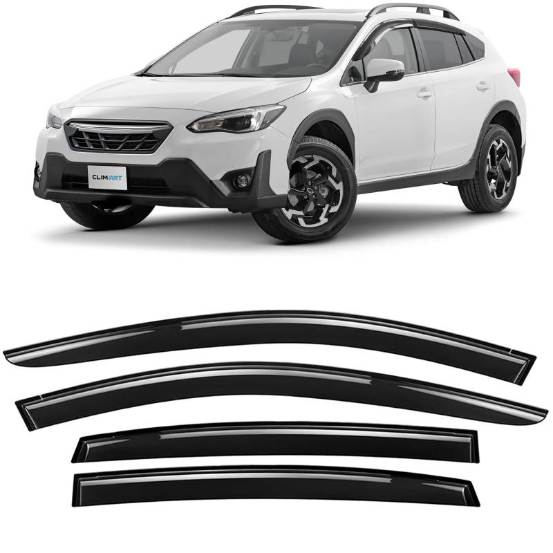 CLIM ART Windabweiser für/kompatible mit Subaru XV 2017-2025 (mk2) - Stick-on Regenabweiser - Autofenster Sonnen-& Regenschutz - Windabweiser Autofenster - Einfache Montage - Garantie 4 Set von CLIM ART