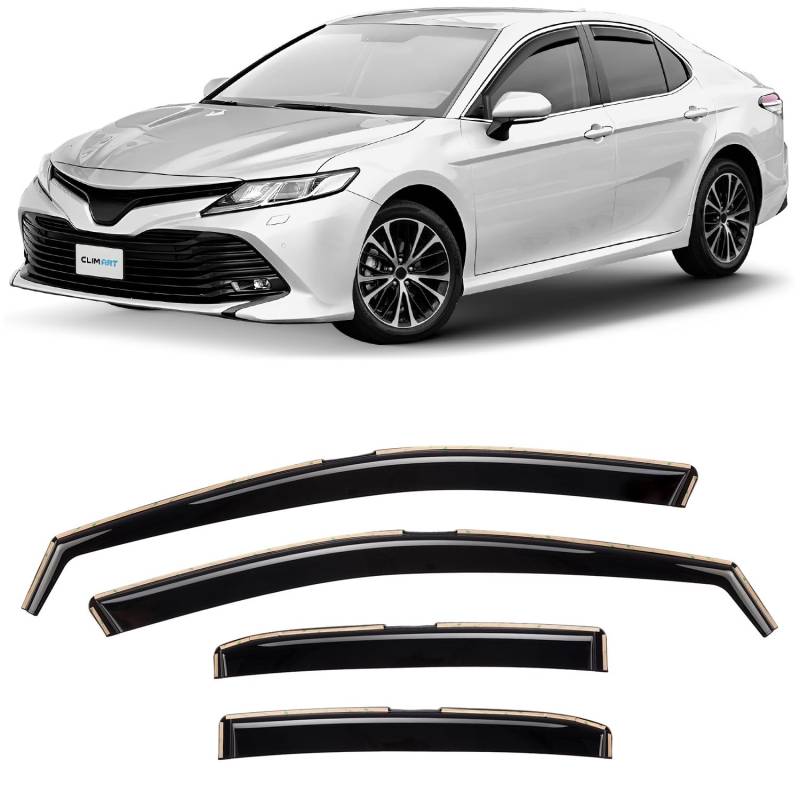 CLIM ART Windabweiser für/kompatible mit Toyota Camry 2017-2025 Sedan - Integrierte Regenabweiser - Autofenster Sonnen-&Regenschutz - Windabweiser Autofenster - Einfache Montage - Garantie 4 Set von CLIM ART