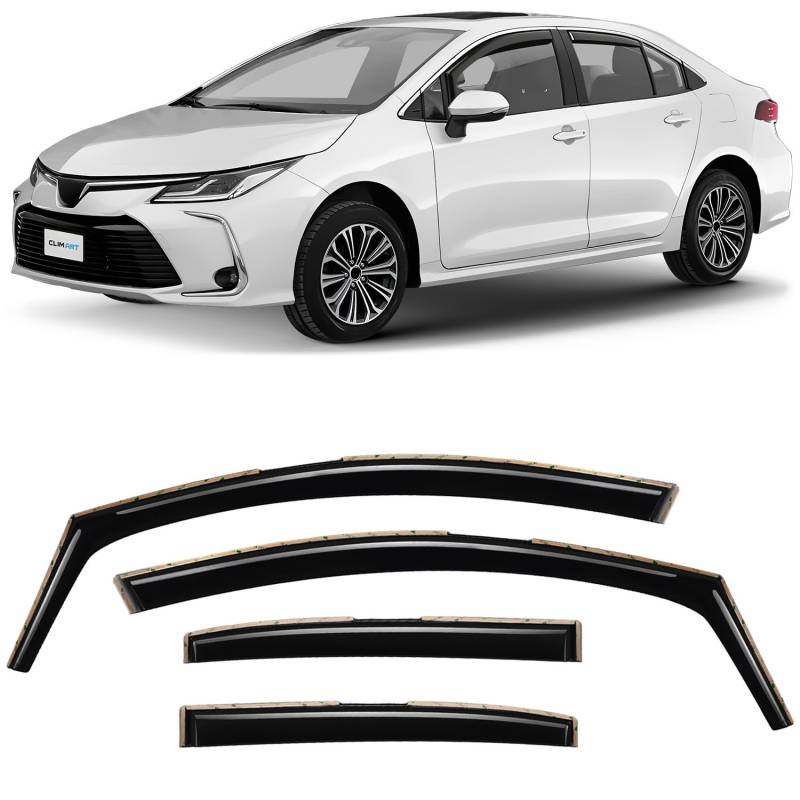 CLIM ART Windabweiser für/kompatible mit Toyota Corolla 2018-2025 nur Sedan -Integrierte Regenabweiser - Autofenster Sonnen-&Regenschutz - Windabweiser Autofenster -Einfache Montage -Garantie 4 Set D von CLIM ART