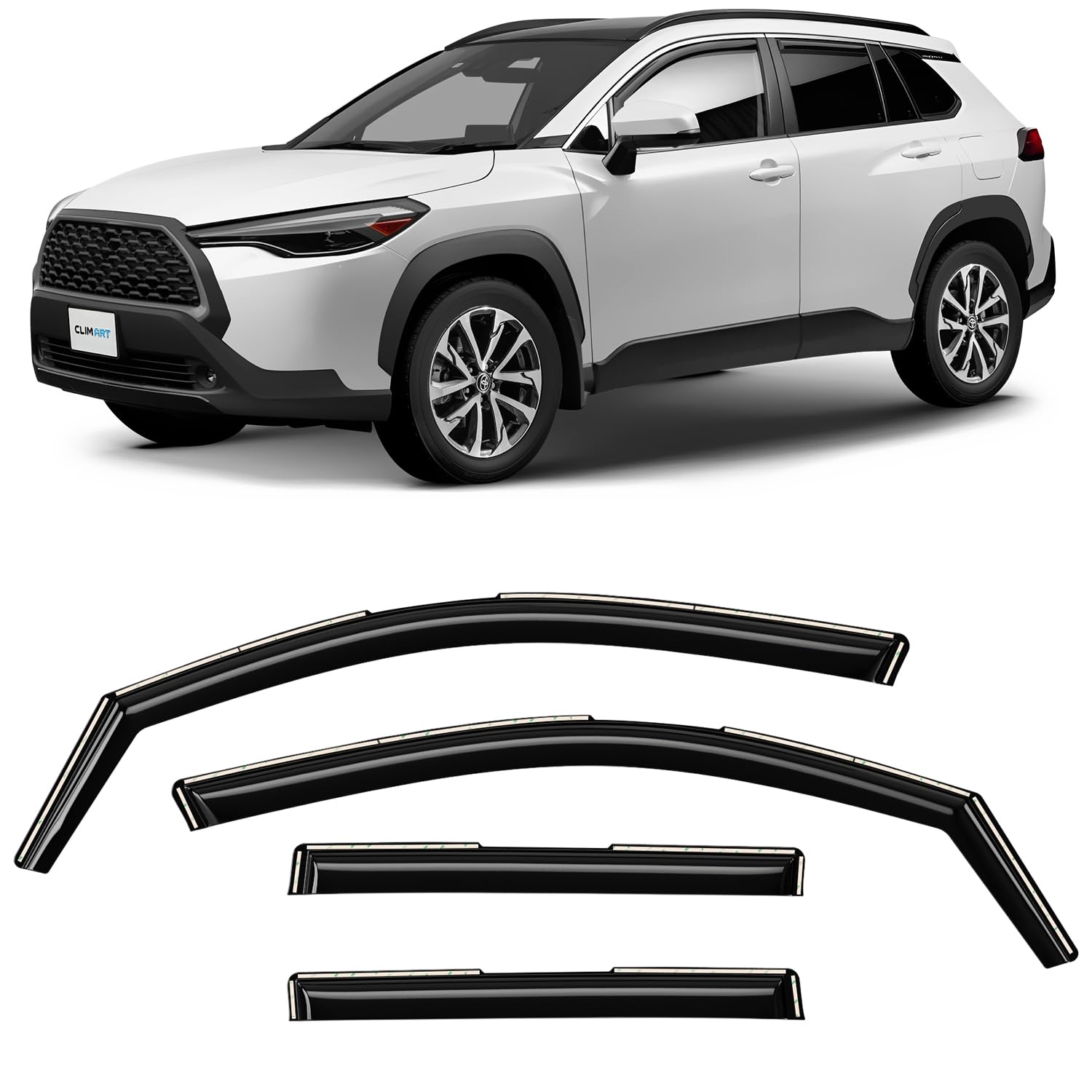 CLIM ART Windabweiser für/kompatible mit Toyota Corolla Cross 2022-2025 - Integrierte Regenabweiser - Autofenster Sonnen-&Regenschutz - Windabweiser Autofenster - Einfache Montage - Garantie 4 Set CLIM ART Windabweiser für/kompatible mit Toyota Corolla Cross 2022-2025 - Integrierte Regenabweiser - Autofenster Sonnen-&Regenschutz - Windabweiser Autofenster - Einfache Montage - Garantie 4 Set von CLIM ART