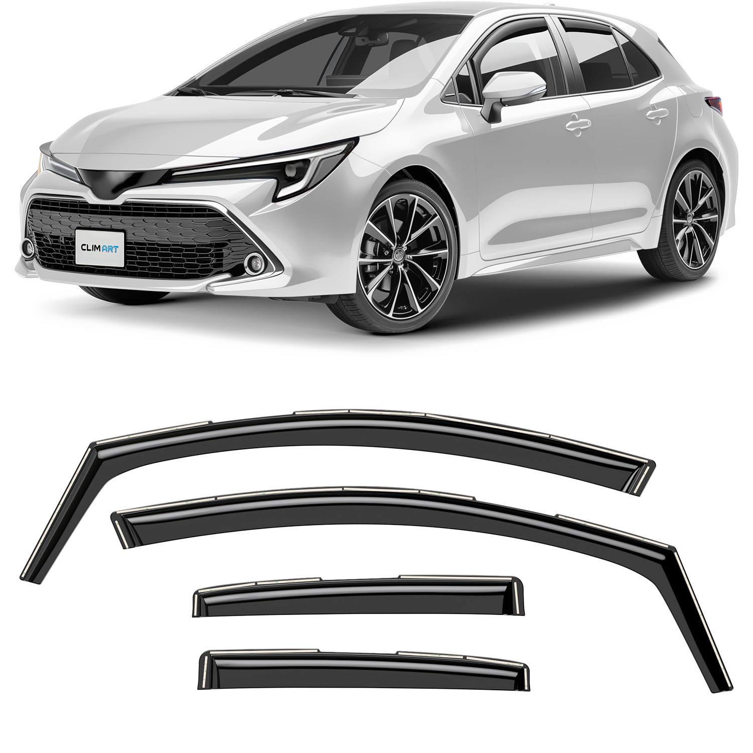 CLIM ART Windabweiser für/kompatible mit Toyota Corolla Schrägheck 2018-2025 -Integrierte Regenabweiser - Autofenster Sonnen-&Regenschutz - Windabweiser Autofenster - Einfache Montage - Garantie 4 Set CLIM ART Windabweiser für/kompatible mit Toyota Corolla Schrägheck 2018-2025 -Integrierte Regenabweiser - Autofenster Sonnen-&Regenschutz - Windabweiser Autofenster - Einfache Montage - Garantie 4 Set von CLIM ART