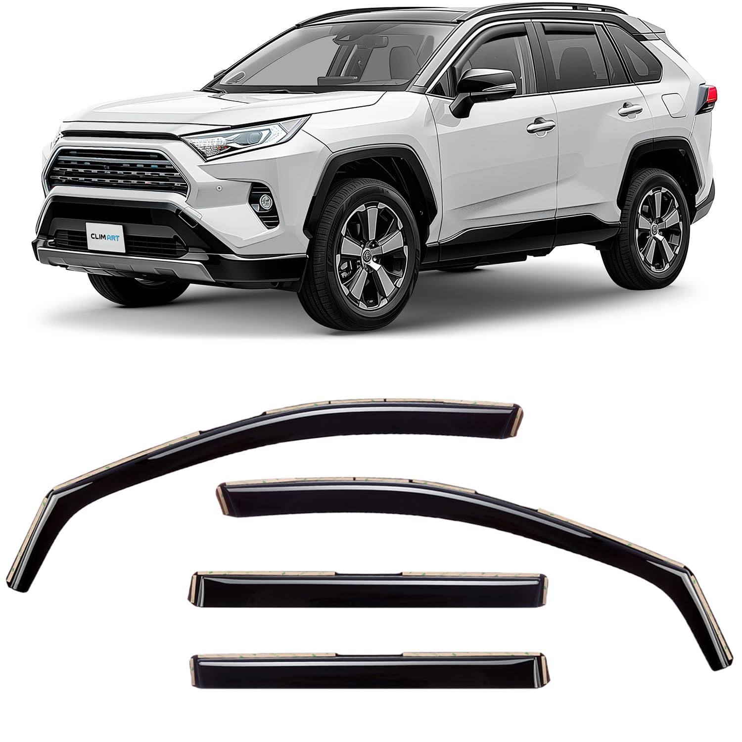 CLIM ART Windabweiser für/kompatible mit Toyota RAV4 2019-2025 (V) - Integrierte Regenabweiser - Autofenster Sonnen-&Regenschutz - Windabweiser Autofenster - Einfache Montage - Garantie 4 Set S CLIM ART Windabweiser für/kompatible mit Toyota RAV4 2019-2025 (V) - Integrierte Regenabweiser - Autofenster Sonnen-&Regenschutz - Windabweiser Autofenster - Einfache Montage - Garantie 4 Set S von CLIM ART