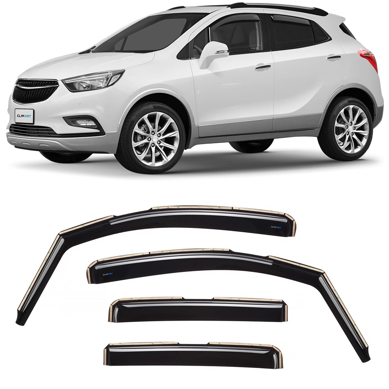 CLIM ART Windabweiser für/kompatible mit Opel Mokka 2012-2019 - Integrierte Regenabweiser - Autofenster Sonnen-&Regenschutz - Windabweiser Autofenster - Einfache Montage - Garantie 4 Set von CLIM ART
