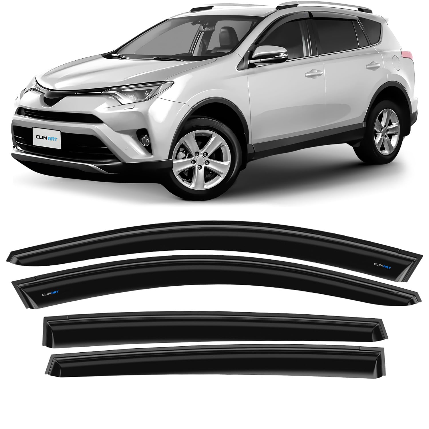 CLIM ART Windabweiser für Toyota RAV4 2013-2018, Autofenster Regenschutz, Regenabweiser, Anklebbare Deflektoren, 4 Stück von CLIM ART