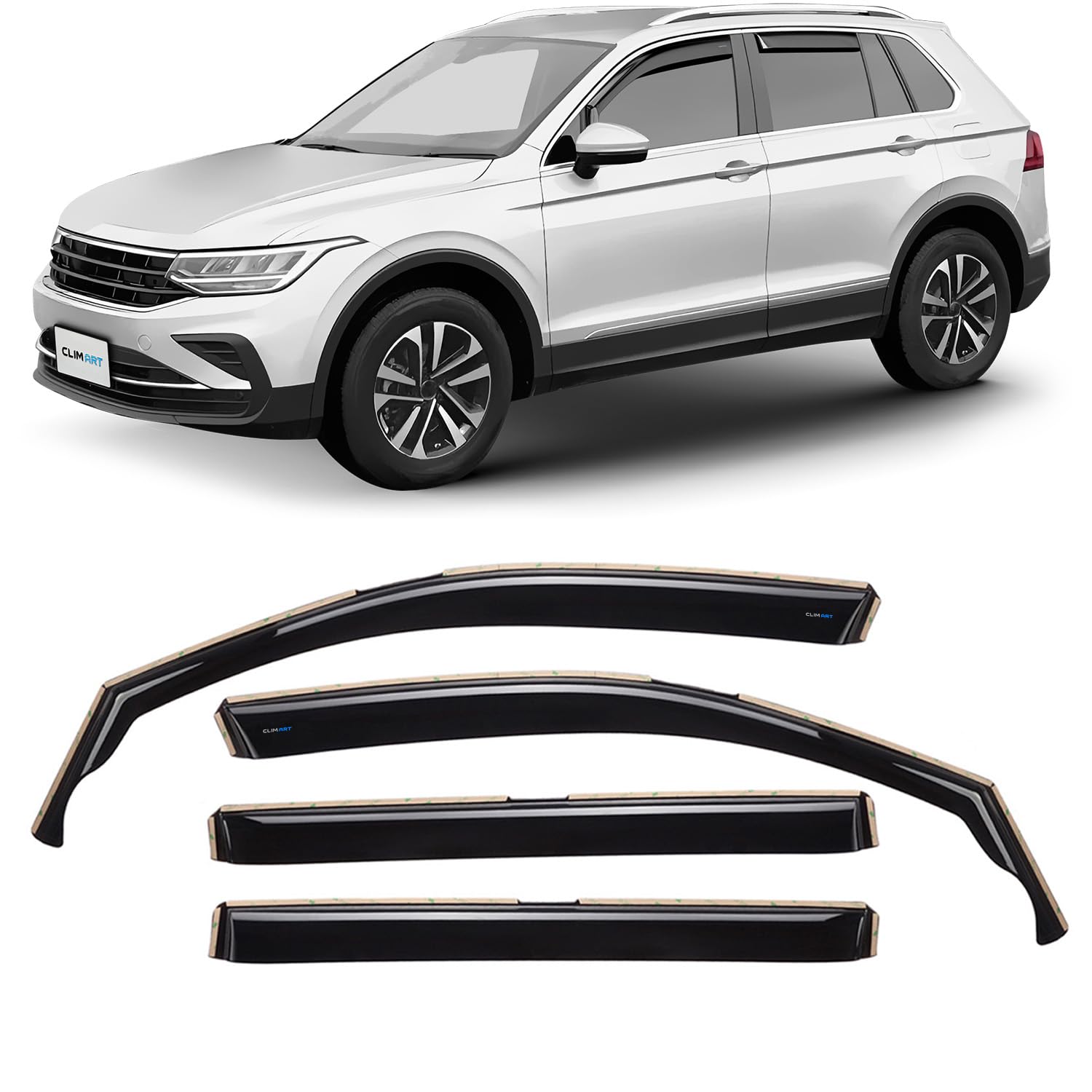 CLIM ART Windabweiser für/kompatible mit Volkswagen Tiguan 2016-2025 nicht für Allspace -Integrierte Regenabweiser - Autofenster Sonnen-&Regenschutz- Windabweiser Autofenster - Einfache Montage -4 Set CLIM ART Windabweiser für/kompatible mit Volkswagen Tiguan 2016-2025 nicht für Allspace -Integrierte Regenabweiser - Autofenster Sonnen-&Regenschutz- Windabweiser Autofenster - Einfache Montage -4 Set von CLIM ART