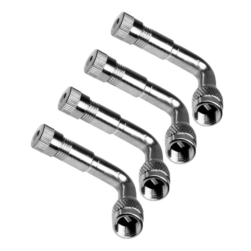 CLISPEED 4 Stück 90 Ventilverlängerungsstange reifenventil Adapter Autoventil Verlängerung Reifenventil Zubehör Ventilverlängerungsadapter fit Reifenventil - Ventiladapter Silver von CLISPEED