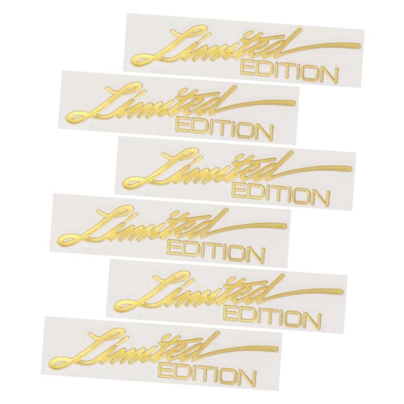 CLISPEED 6 Stück Metall reflektierende Autoaufkleber Es Zubehör Autodekoration Autoabzeichen Rennen Vinyl Aufkleber Auto Autoaufkleber in limitierter Auflage Aluminiumlegierung Golden von CLISPEED