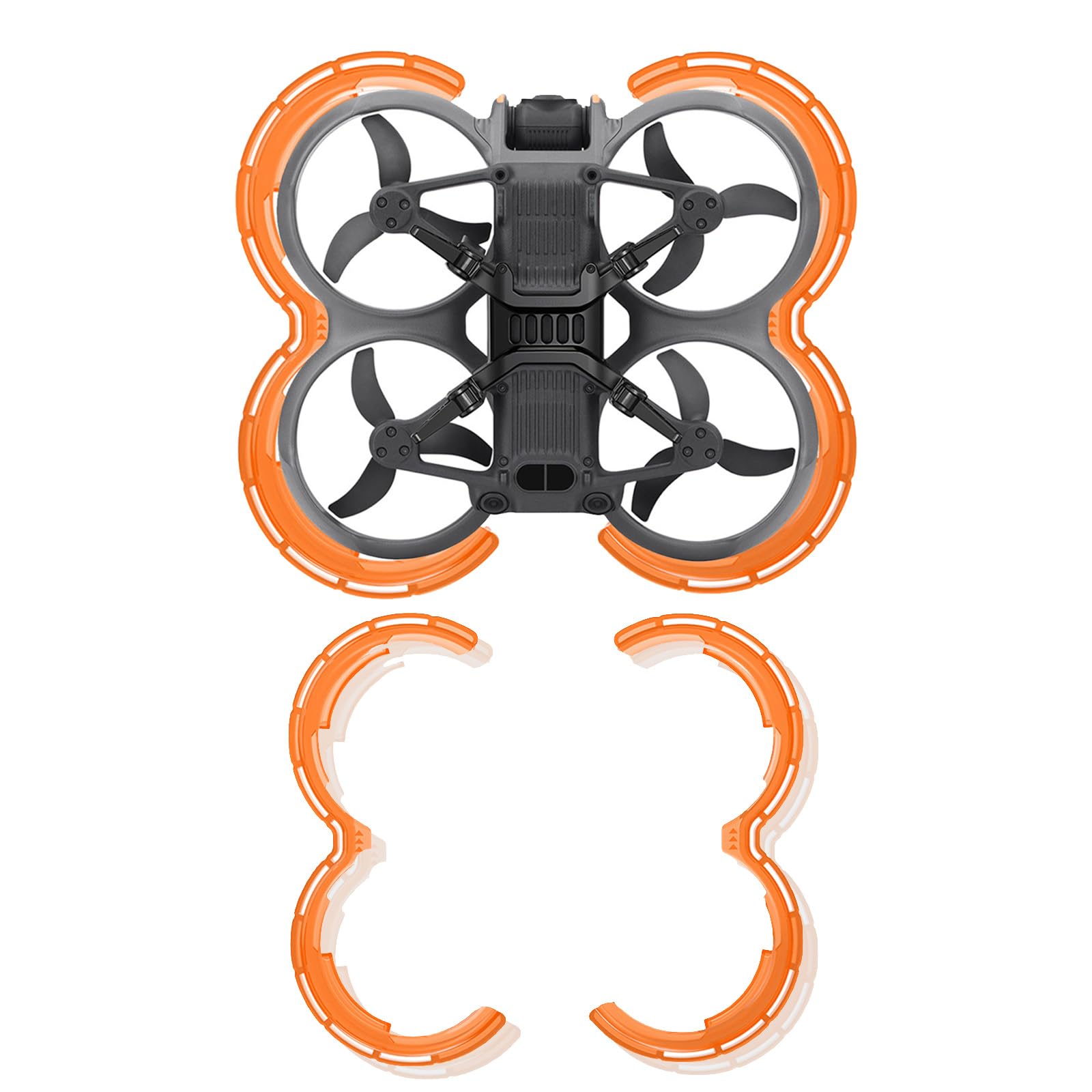 CLKE 1 Set Propellerschutz für DJI Avata 2 Fly More Drohne Schutzhülle Protective Bumper Anti-Collision Shockproof Prop Protector Protection,DJI Avatar 2 Zubehör Orange von CLKE