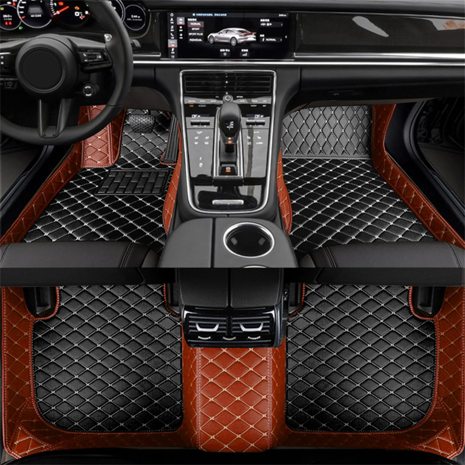 Automatten-Set Maßgeschneiderte Auto-Fußmatten für Audi A5 Sportback F5A 4 Türen 2018–2023, Innendetails von CLSMD