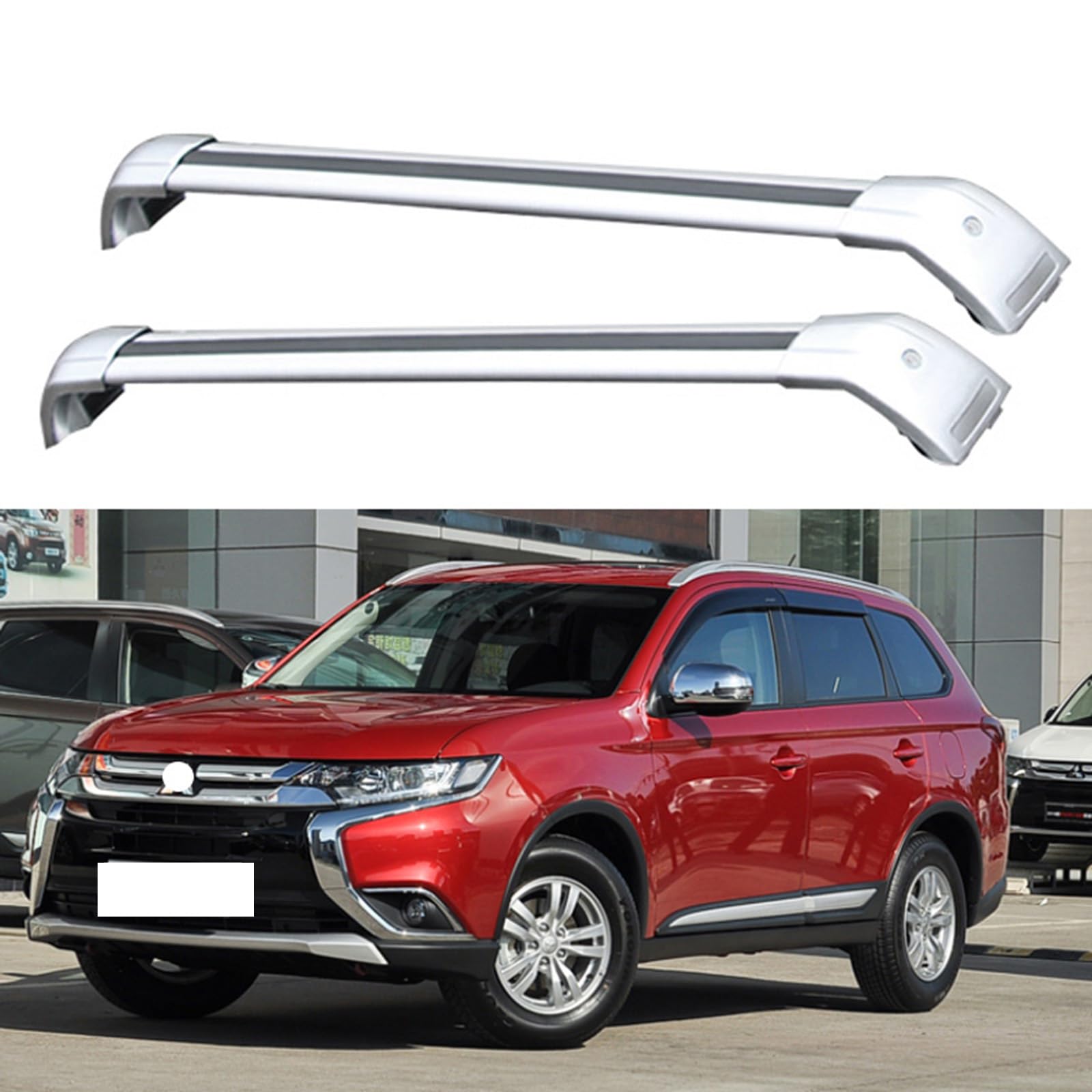 CLSMD Dachboxen 2 Stück Dachträger für Mitsubishi Outlander III 2012–2020, Seitenträger aus Aluminiumlegierung, Kreuzschienen, Dachträger, Gepäckträger von CLSMD