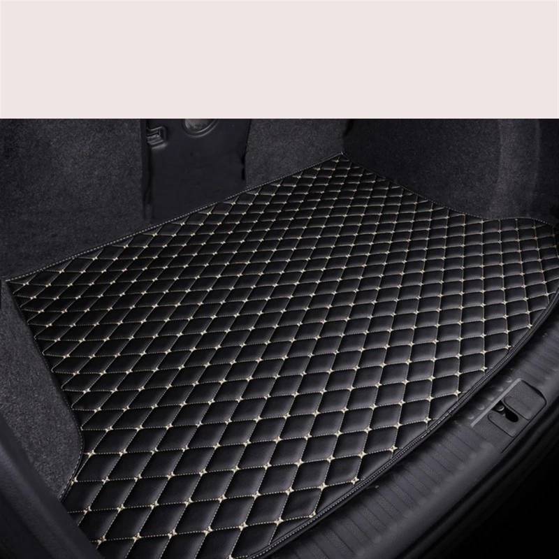 CLWYWUL Kofferraumwanne Teppich Kompatibel Mit Porsche Für Macan 2014 2015 2016 2017 2018 2019 2020 2021 2022 Liner Teppich Innenteile Zubehör Abdeckung Kofferraummatte(Black Beige) von CLWYWUL