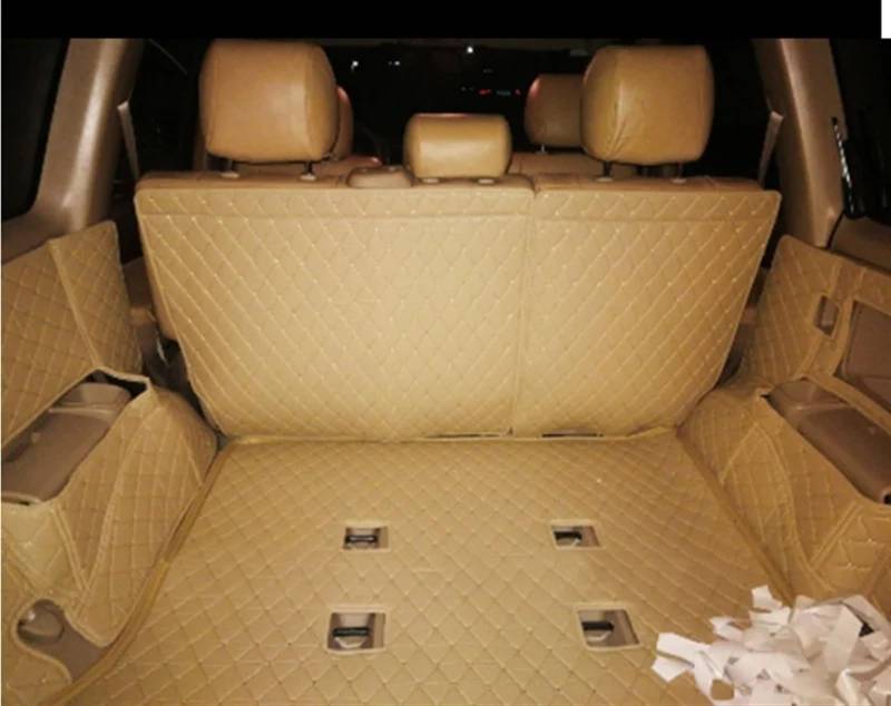 CLWYWUL Kofferraumwanne Teppich Kompatibel Mit Toyota Für Land Für Cruiser Für Prado 120 7 Sitze 2002 2003 2004 2005 2006 2007 2008 2009 Kofferraummatten Liner Matte Kofferraumteppiche Tablett(Beige) von CLWYWUL