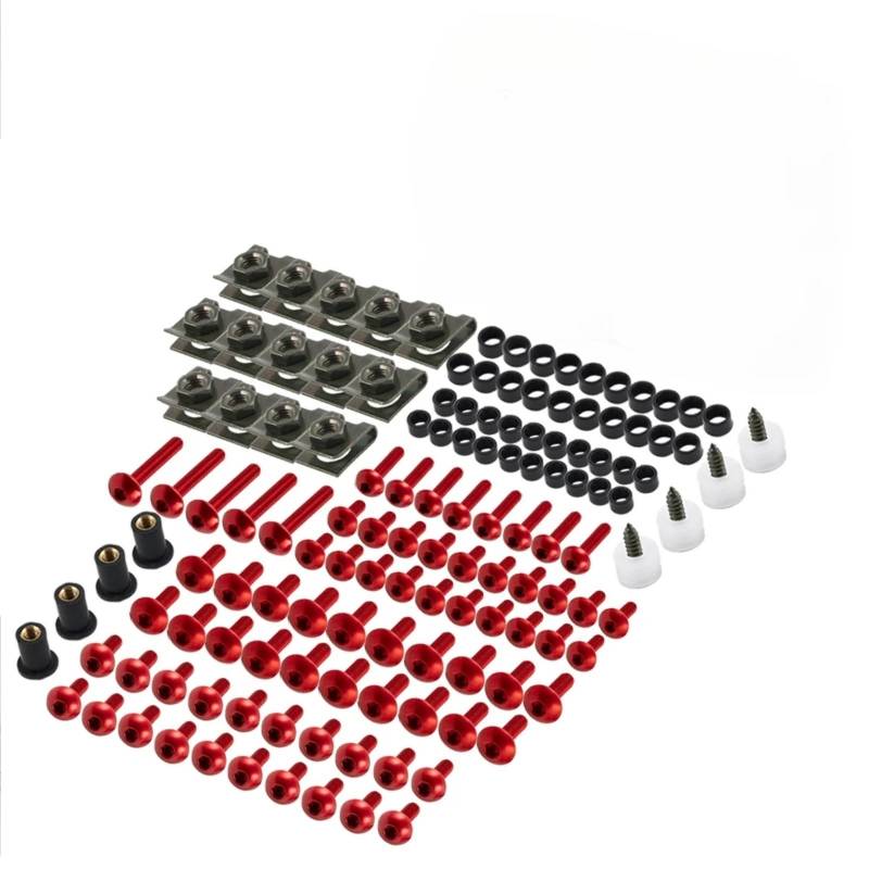 CLWYWUL Kompatibel Mit ADV 350 Für X ADV 750 Für X ADV 350 Verkleidungsset, Motorrad-Verkleidungsschrauben-Set, Farbiges Befestigungsschrauben-Mutter-Clip-Set Gewindeschrauben Set(Red) von CLWYWUL