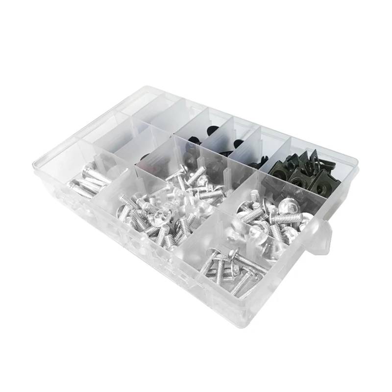 CLWYWUL Kompatibel Mit S1000rr FüR S1000r FüR S1000xr FüR R Neun Verkleidung Bolzen Kit KöRperarbeit Schraubmutter Farbverschluss Bolzenmutter Clip Set Gewindeschrauben Set(Silver) von CLWYWUL