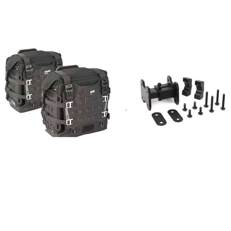 CLWYWUL Motorrad Hecktasche Motor-Satteltasche Reise-Aufbewahrungsbox Reitkoffer Mit Schloss Oder Expander Motorrad-Seitentasche 35 L Schnellverschluss Motorrad-Satteltasche(2 Bag Add 1 Extender) von CLWYWUL