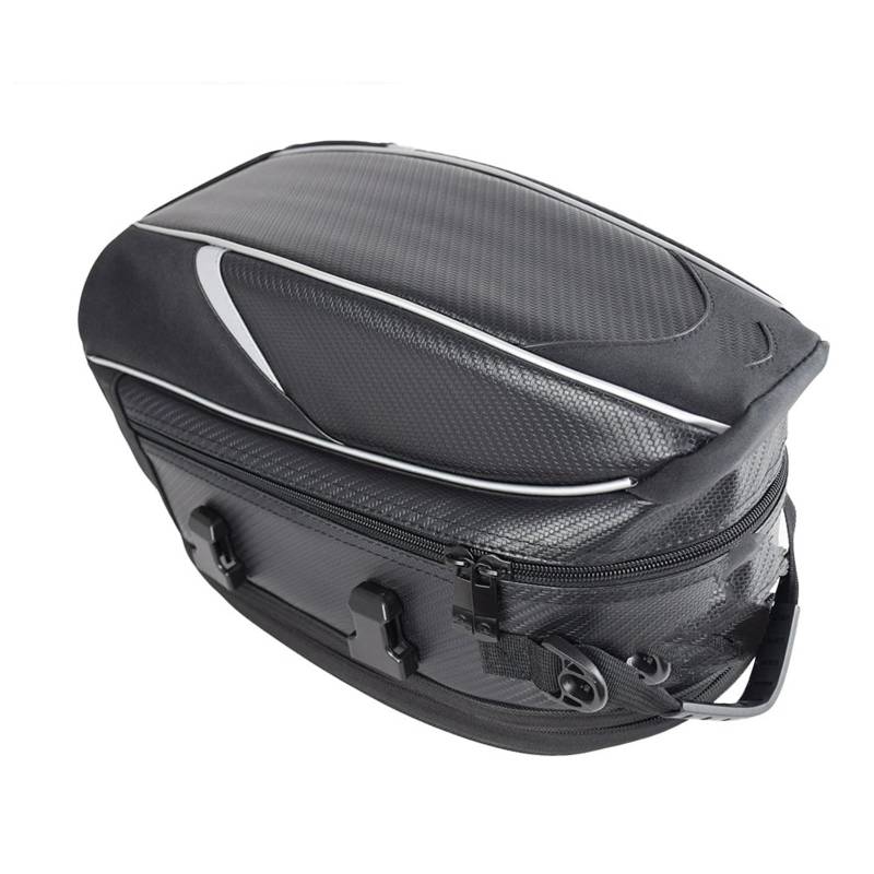 CLWYWUL Motorrad Hecktasche Motorrad-Reisegepäck-Satteltasche Motorrad-Rücksitztasche Wasserdicht Große Kapazität Motorrad-Hecktasche Universell(Black) von CLWYWUL