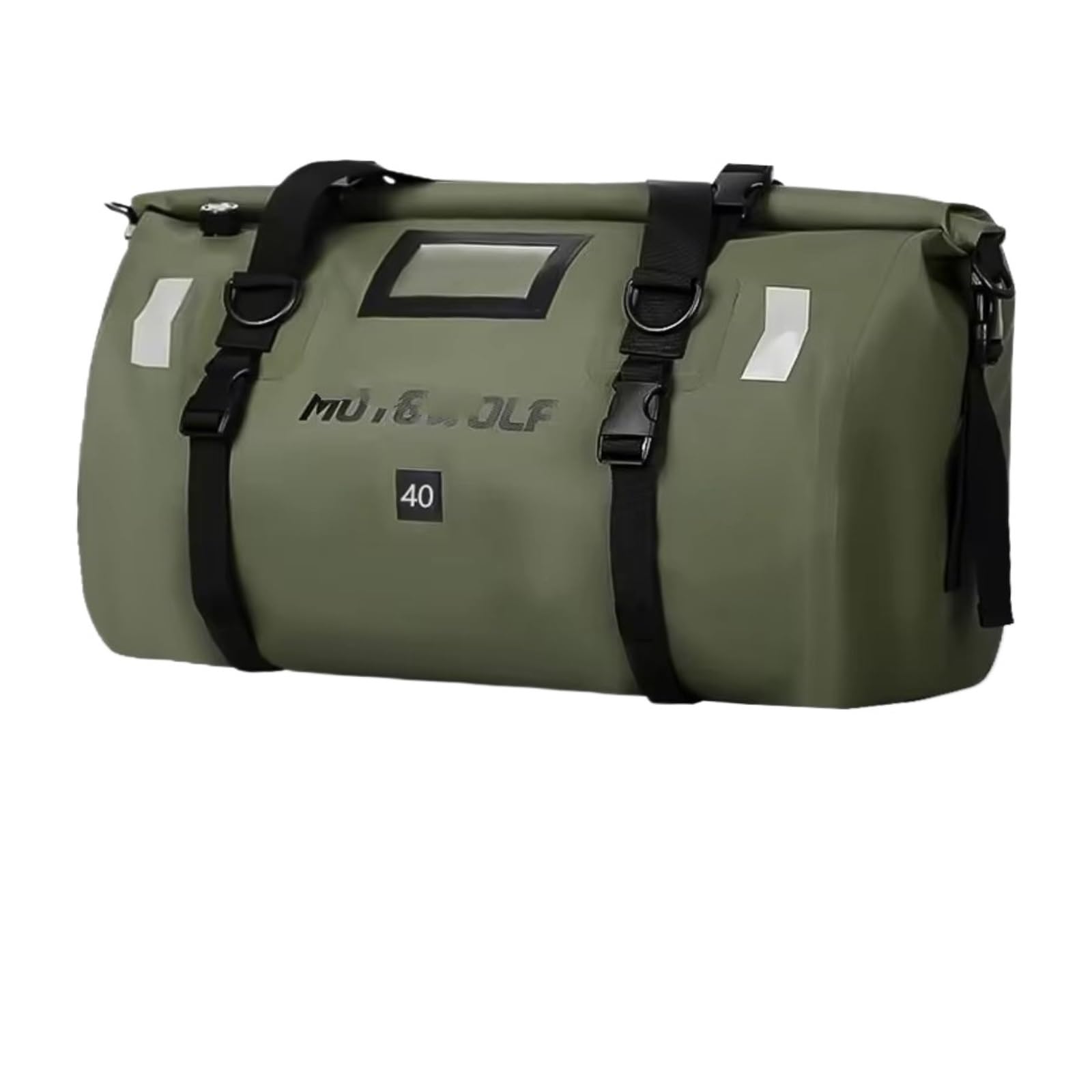 CLWYWUL Motorrad Hecktasche Universal Motorrad Roller Sport Gepäck Pack 66L 40L Motorrad wasserdichte Hecktaschen Rücksitz Taschen Radfahren Camping Reisetasche(40L Green Logo) von CLWYWUL