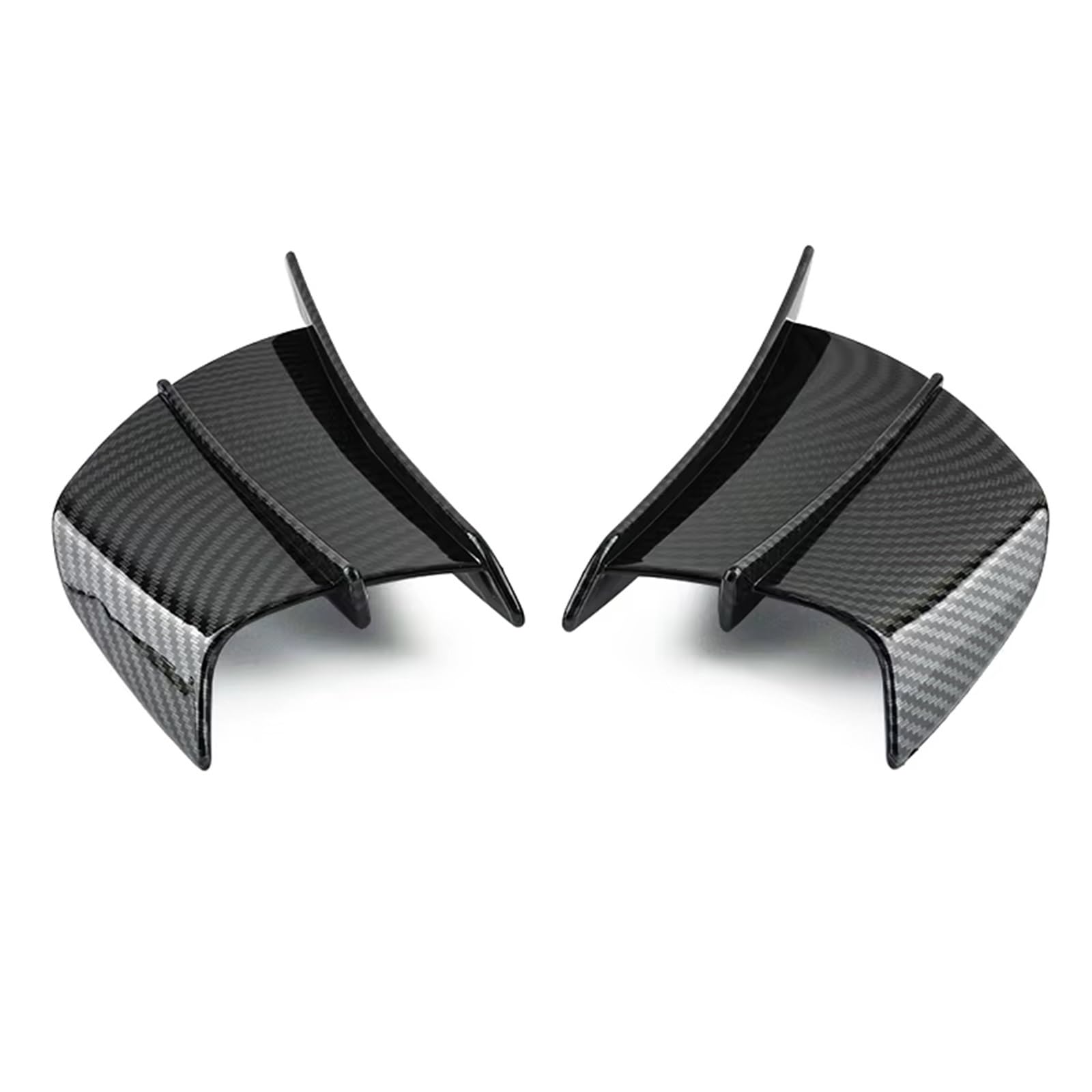 CLWYWUL Motorrad Spoiler Flügel Kompatibel Mit Aprilia Für RSV4 X Für Tuono V4 Für Tuono 660 Fabrik Motorrad Side Winglet Spoiler Wind Flow Fixing Für Wing Frontverkleidung(Carbon Fiber Texture) von CLWYWUL