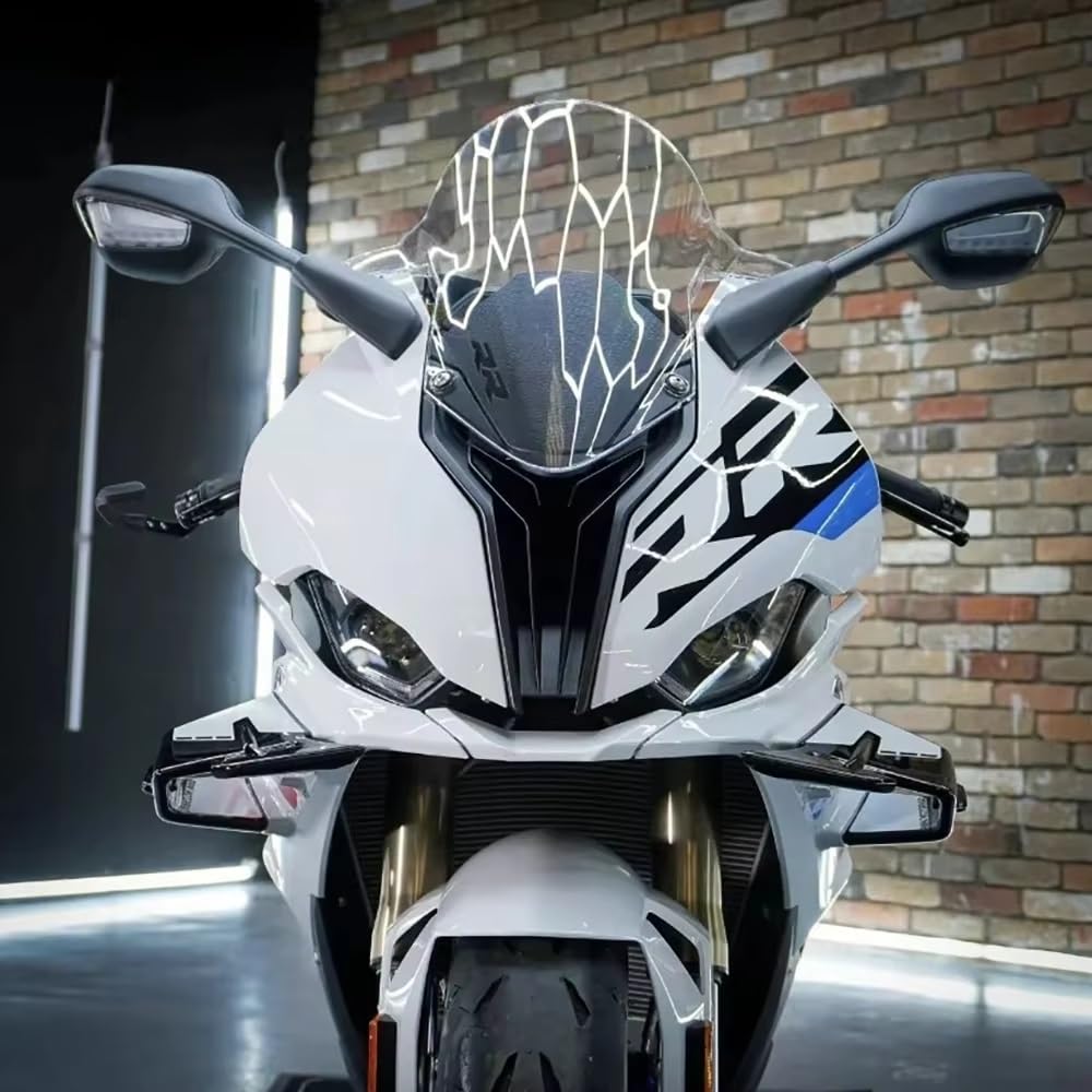 CLWYWUL Motorrad Spoiler Flügel Kompatibel Mit Für S1000RR 2019 2020 2021 2022 Motorradteile Verkleidungsdeflektor Flügel Winglet Motorrad Seitenspoiler(Bright Black) von CLWYWUL