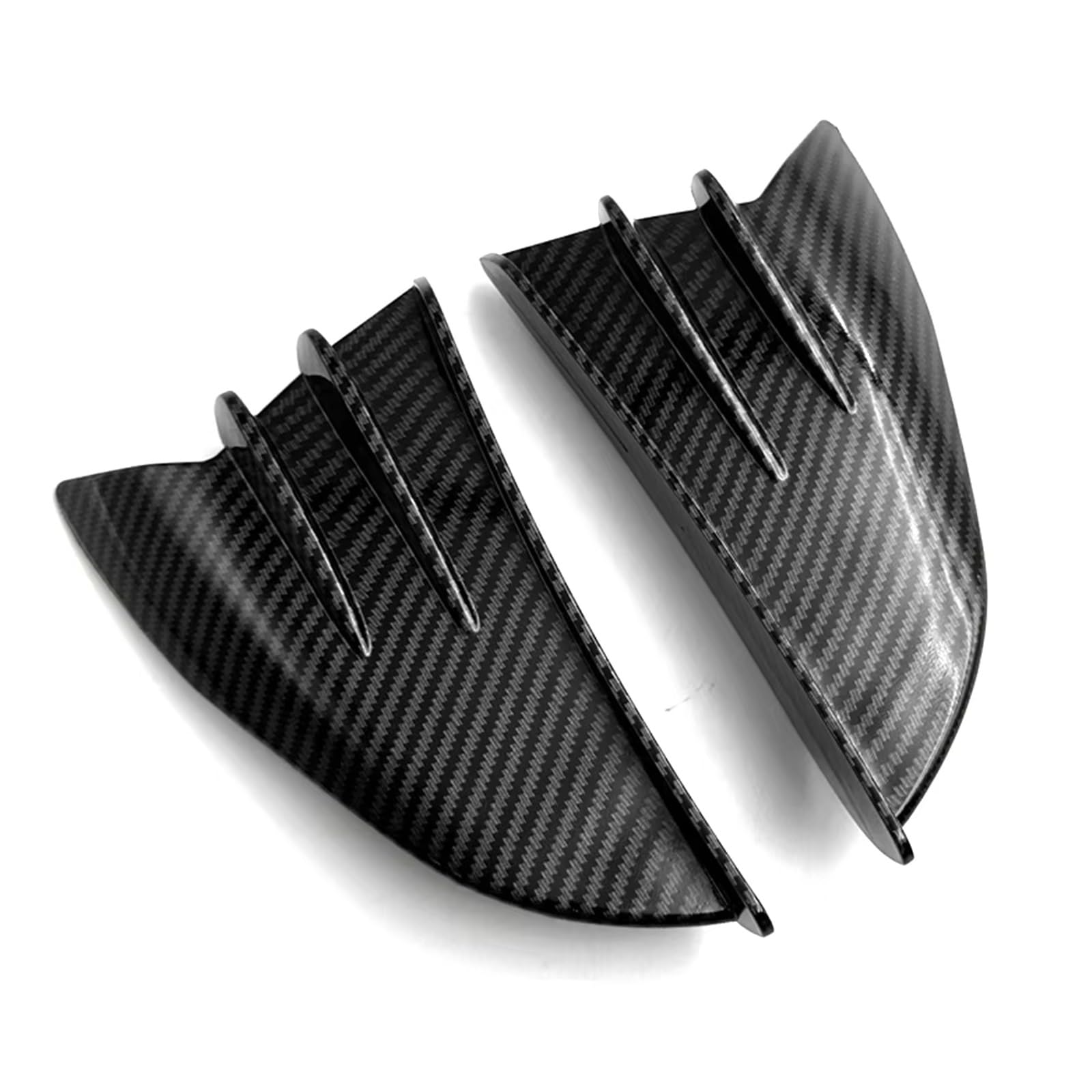 CLWYWUL Motorrad Spoiler Flügel Kompatibel Mit Für Z650 Für Z800 Für Z300 Für Z750 Für Z900 Für Z1000 Motorrad Universal Down Winglet Aerodynamischer Flügelsatz Spoiler(Glossy Carbon Look) von CLWYWUL