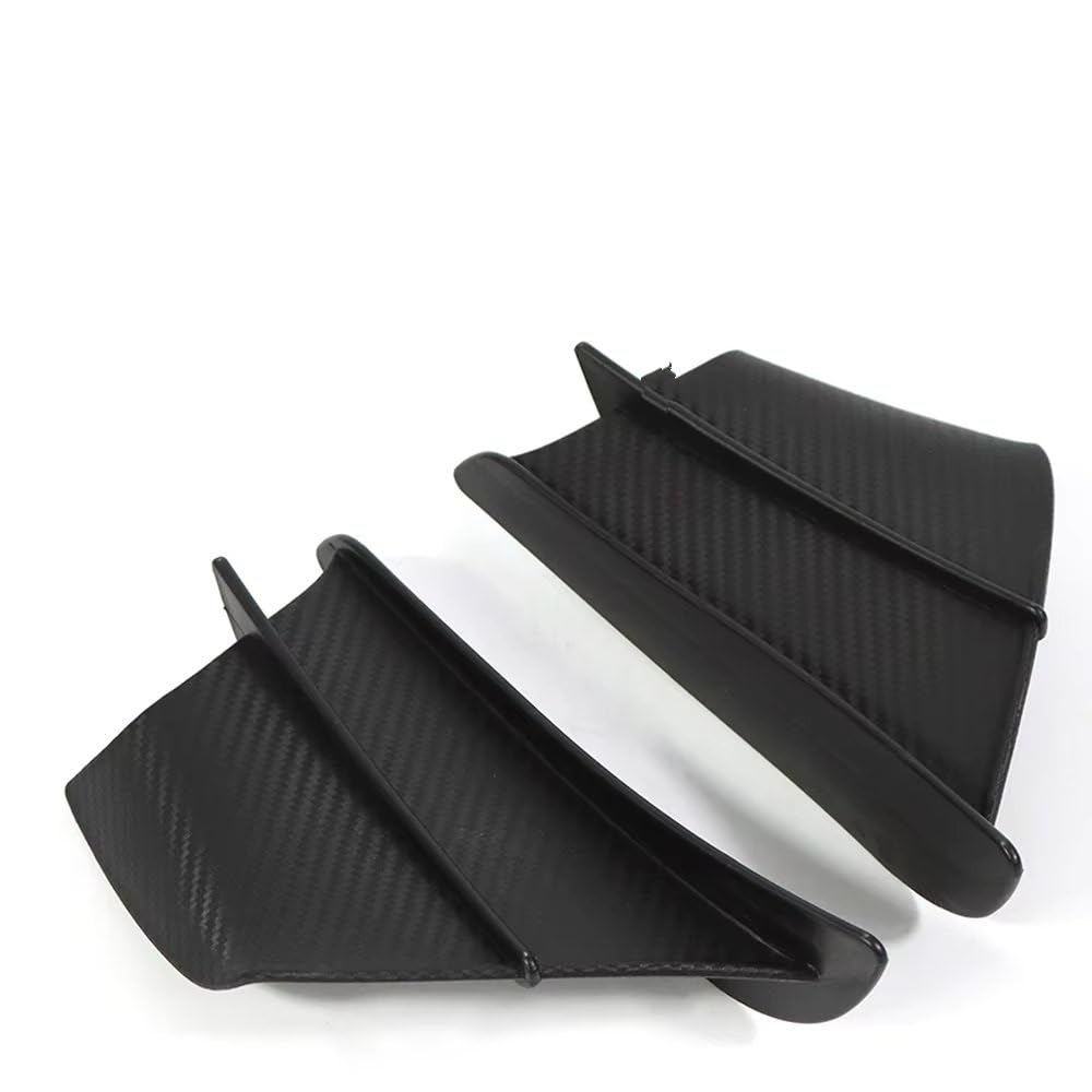 CLWYWUL Motorrad Spoiler Flügel Kompatibel Mit Ninja 300 Für Ninja 400 Für Ninja 650 Für Z400 Down Universal Motorrad Winglet Aerodynamische Flügel Kit Spoiler(Matte Carbon Look) von CLWYWUL