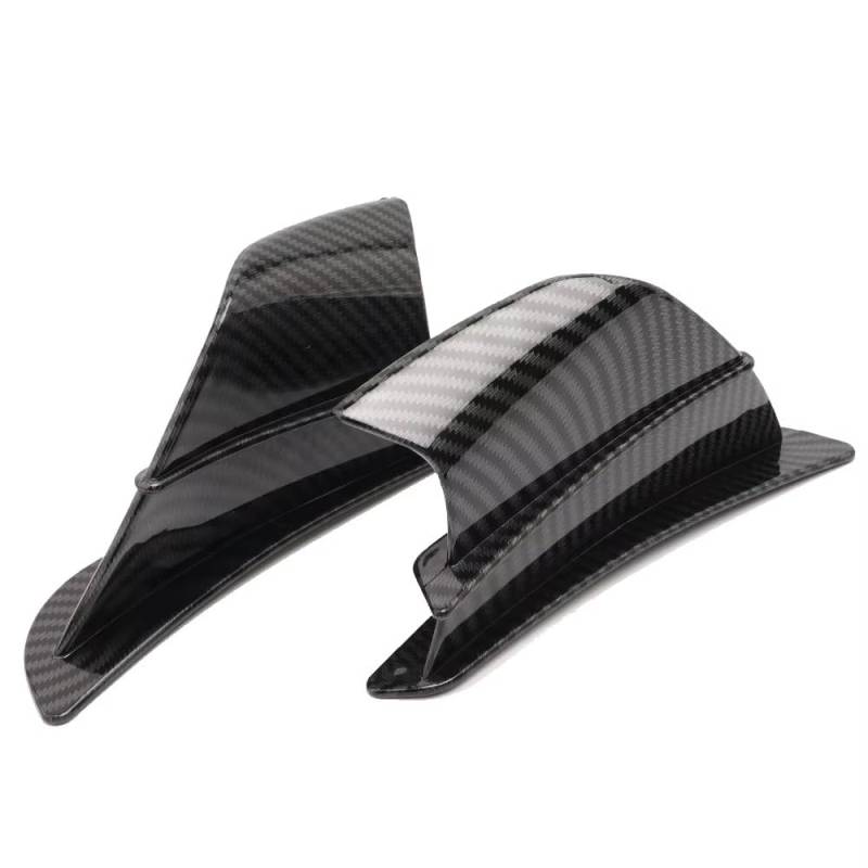 CLWYWUL Motorrad Spoiler Flügel Kompatibel Mit Ninja Für 250 Für Ninja Für 300 Für Ninja Für 400 Für Ninja Für 650 Verkleidungsseiten-Winglet-Flügel-Deflektor-Set Spoiler-Zubehör(Carbon Fiber Look) von CLWYWUL