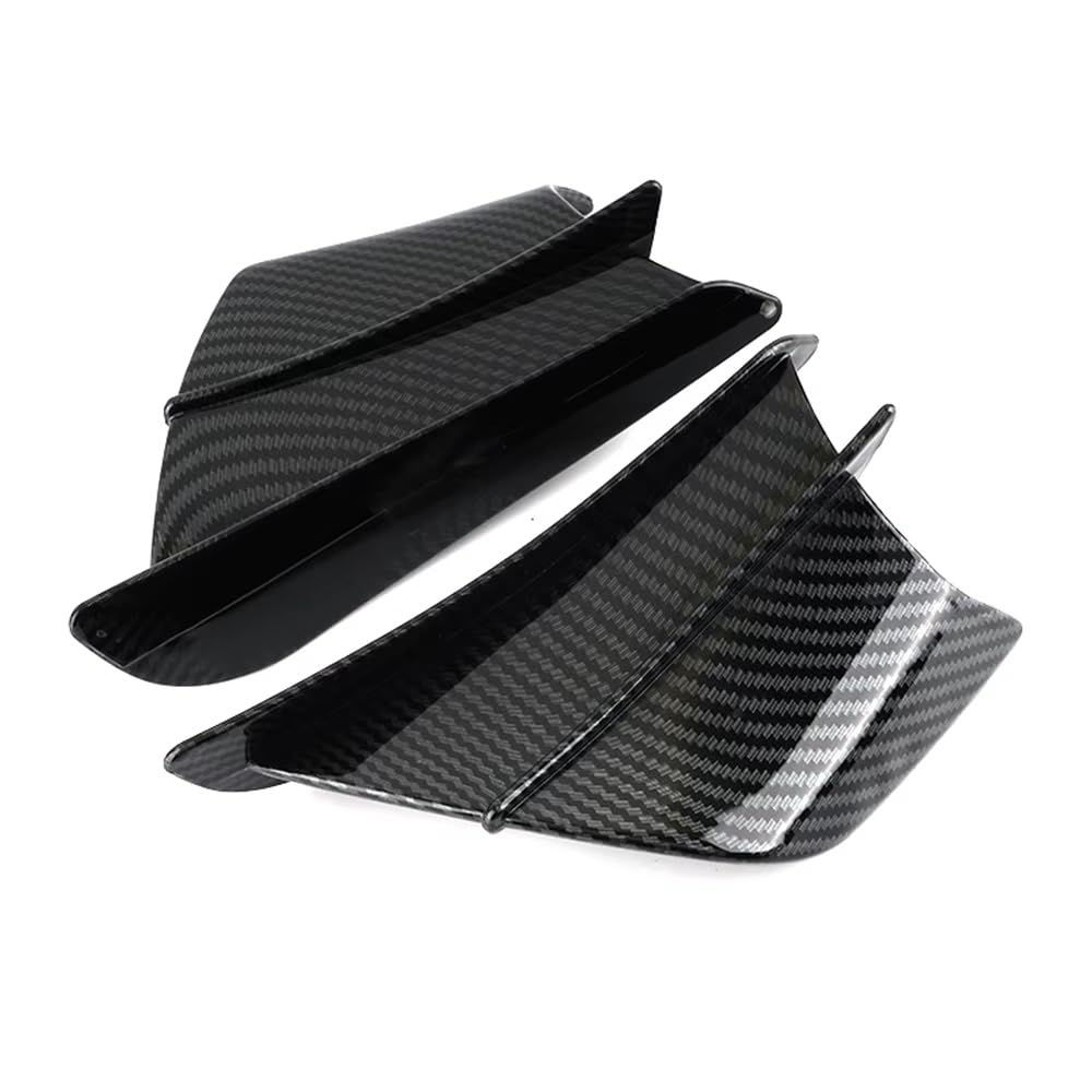 CLWYWUL Motorrad Spoiler Flügel Kompatibel Mit Ninja650 Für Ninja400 Für Ninja300 Für Ninja250 Verkleidungsseiten-Winglet Aerodynamischer Flügel-Deflektor-Spoiler(Carbon Fibre) von CLWYWUL