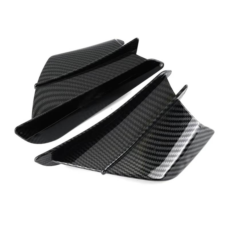 CLWYWUL Motorrad Spoiler Flügel Kompatibel Mit Yamaha Für YZF R1 Für R1M Für R1S Für R7 Für R125 Für FZ6R Motorradverkleidung Seitenflügel Aerodynamischer Flügelabweiser Spoiler(Carbon Fibre) von CLWYWUL