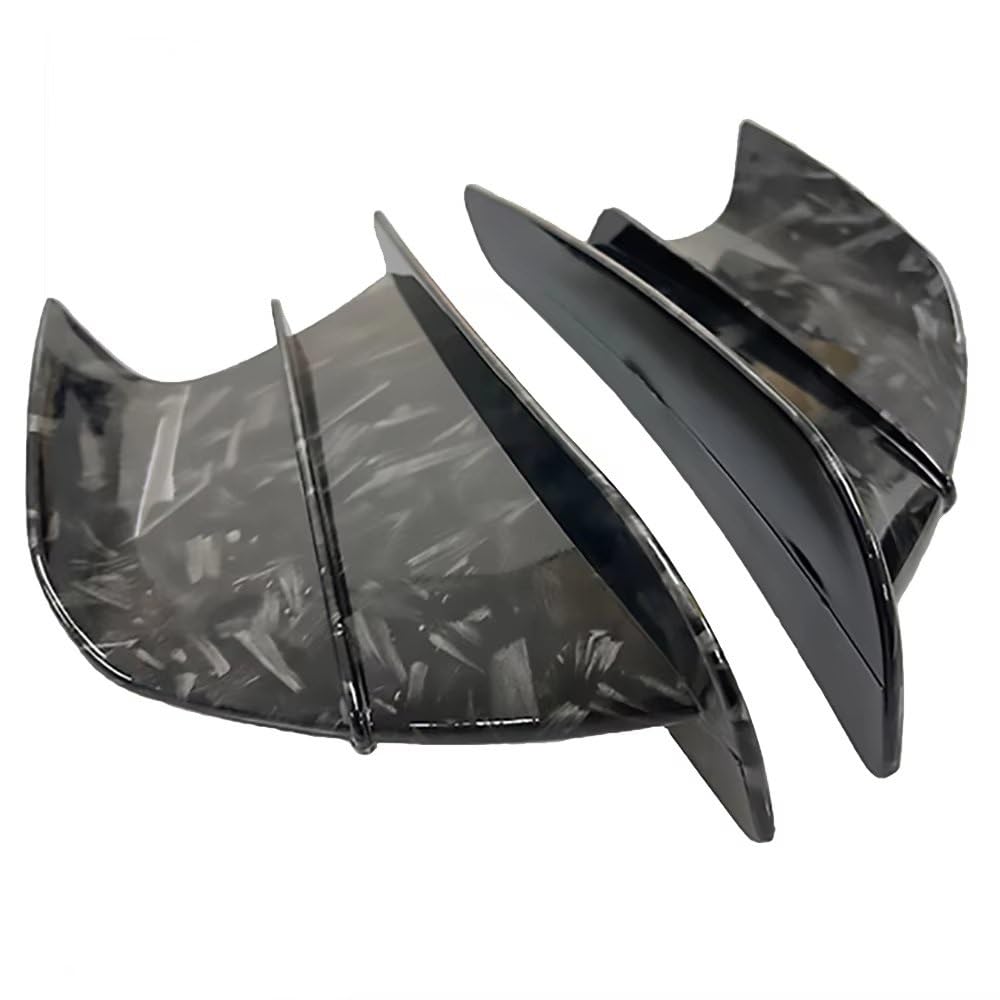 CLWYWUL Motorrad Spoiler Flügel Kompatibel Mit Yamaha Für YZF-R1 Für YZF-R3 Universal-Motorrad-Winglet Aerodynamischer Spoilerflügel Mit Selbstklebendem Motorrad-Dekorationsaufkleber(Forged Look) von CLWYWUL