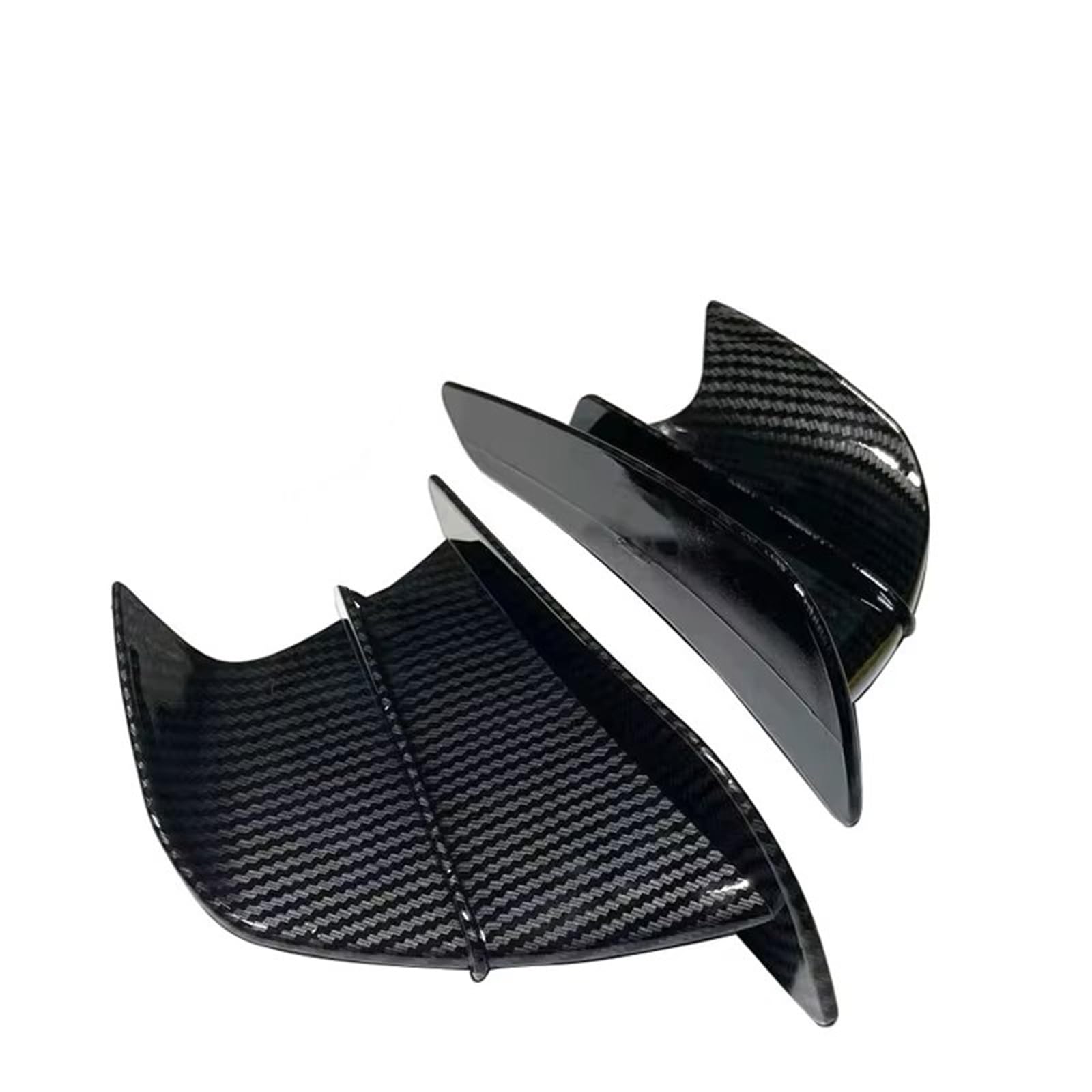 CLWYWUL Motorrad Spoiler Flügel Kompatibel Mit Yamaha Für YZFR6 Für YZFR1 Für YZFR3 Winglets Air Deflector Winglet Aerodynamisches Für Wing Kit Spoiler Motorradspoiler(Glossy Carbon Look) von CLWYWUL