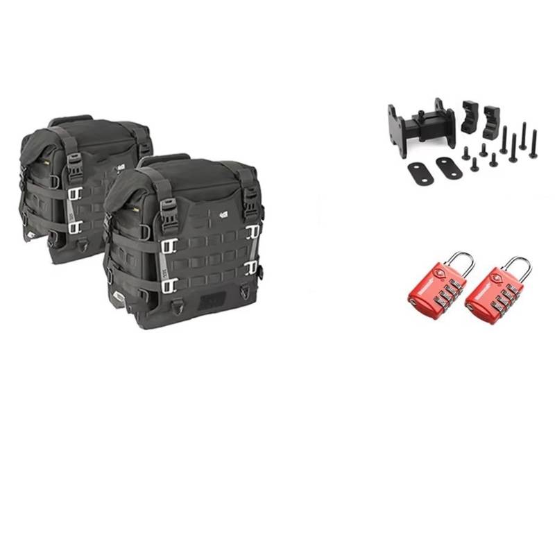 Motorrad Hecktasche Motor-Satteltasche Reise-Aufbewahrungsbox Reitkoffer Mit Schloss Oder Expander Motorrad-Seitentasche 35 L Schnellverschluss Motorrad-Satteltasche(2 Bag-1 SET WITH LOCK x 2 PIECES) von CLWYWUL