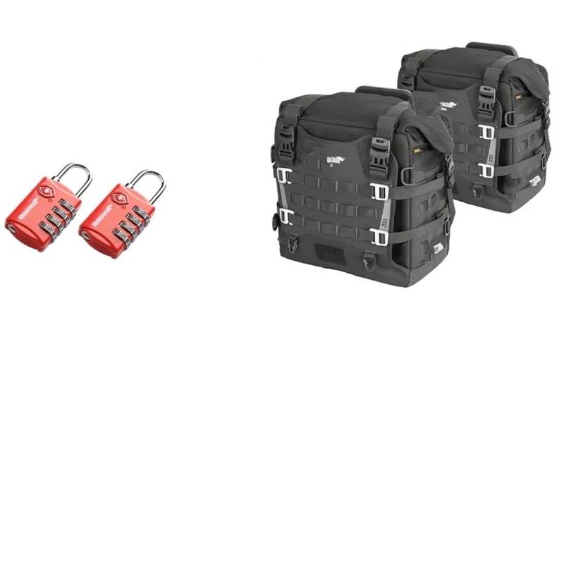 Motorrad Hecktasche Motor-Satteltasche Reise-Aufbewahrungsbox Reitkoffer Mit Schloss Oder Expander Motorrad-Seitentasche 35 L Schnellverschluss Motorrad-Satteltasche(2 Bag-WITH LOCK x 2 PIECES) von CLWYWUL