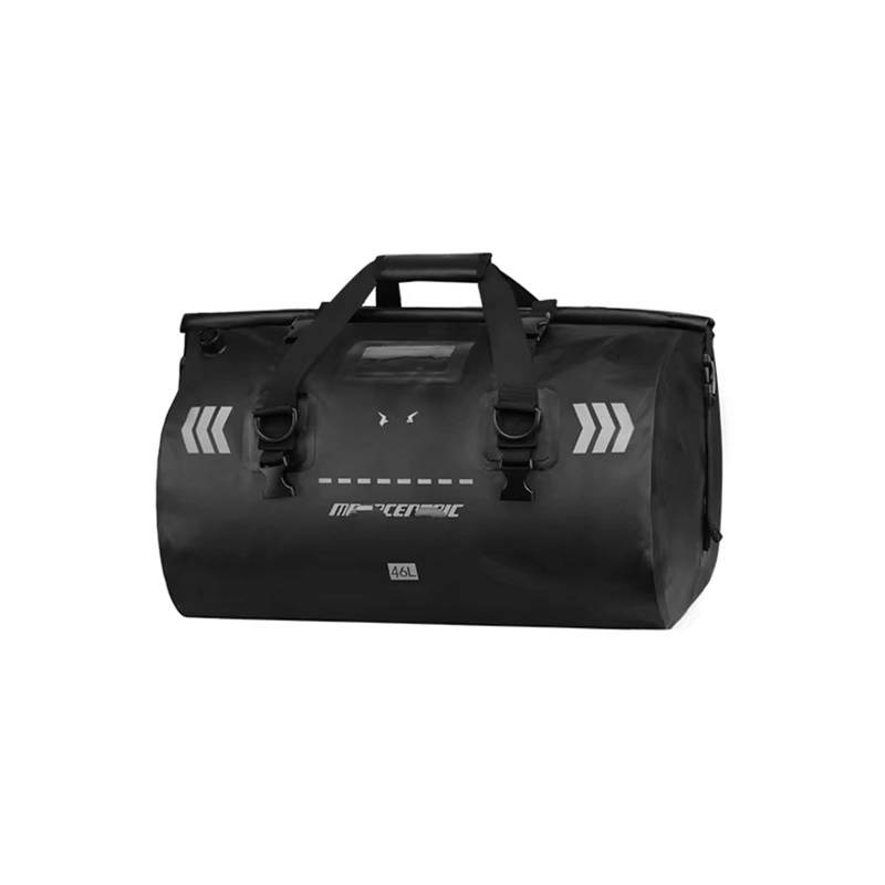 Motorrad Hecktasche Wasserdichte Rücksitztasche Kofferraumtaschen Reisegepäckträger Tragbare Satteltasche Für Den Außenbereich Radfahren Motorradtasche 46L 66L Motorrad-Satteltasche(46L Black) von CLWYWUL
