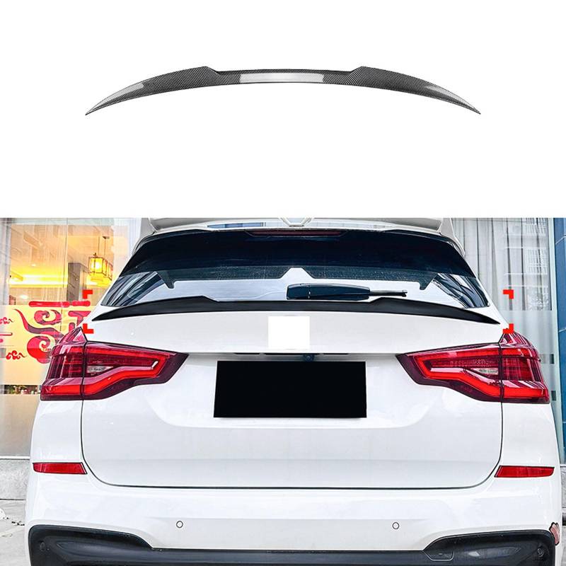 Auto Heckspoiler für BMW X3 G01 2018+, Spoiler KofferraumSpoiler Autodach Rear Spoiler Autoteile.,Carbon Fiber Look von CMQISHAN