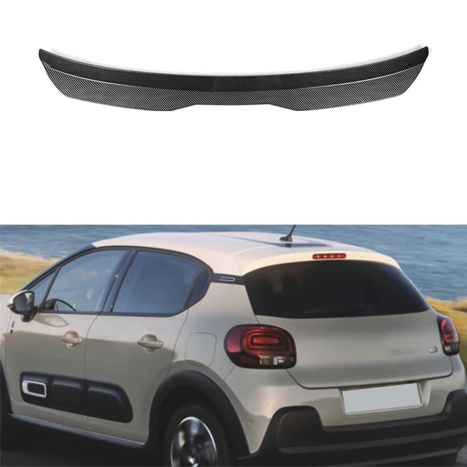 Auto Heckspoiler für Citroen C3 2018 2019 2020 2021, Spoiler KofferraumSpoiler Autodach Rear Spoiler Autoteile.,Gloss Black Auto Heckspoiler für Citroen C3 2018 2019 2020 2021, Spoiler KofferraumSpoiler Autodach Rear Spoiler Autoteile.,Gloss Black von CMQISHAN