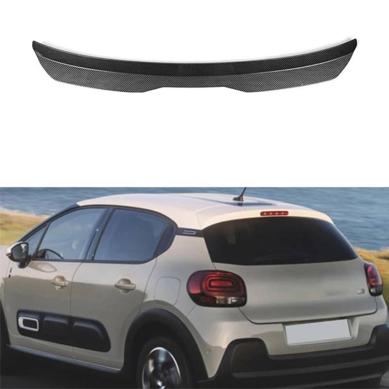 Auto Heckspoiler für Citroen C3 2018 2019 2020 2021, Spoiler KofferraumSpoiler Autodach Rear Spoiler Autoteile.,Gloss Black von CMQISHAN