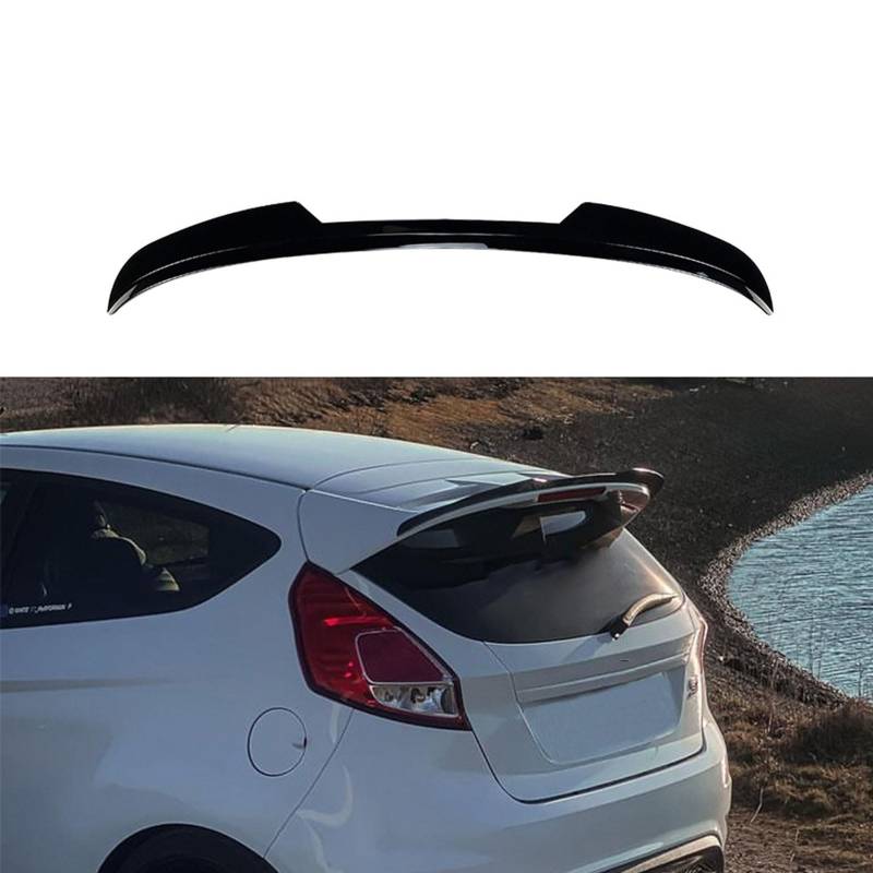 Auto Heckspoiler für Ford Fiesta ST-Line MK6 MK6.5 2008-2017, Spoiler KofferraumSpoiler Autodach Rear Spoiler Autoteile.,Gloss Black von CMQISHAN