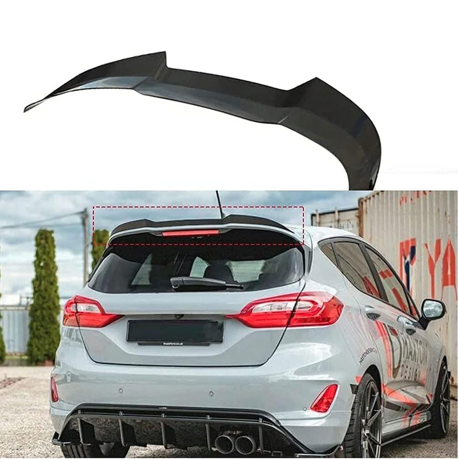 Auto Heckspoiler für Ford Fiesta ST MK8 2018 2019 2020 2021, Spoiler KofferraumSpoiler Autodach Rear Spoiler Autoteile. Auto Heckspoiler für Ford Fiesta ST MK8 2018 2019 2020 2021, Spoiler KofferraumSpoiler Autodach Rear Spoiler Autoteile. von CMQISHAN