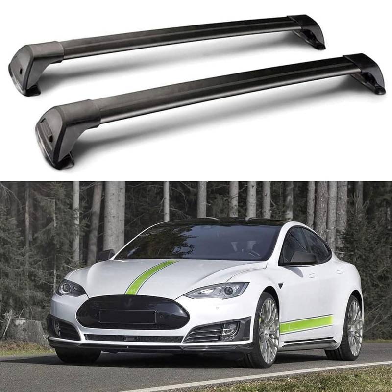 Dachträger Für Tesla Model S Sedan with Pano Roof 2016 2017 2018 2019 2020 Gepäckträger Bar Relingträger Top Dachträger Relingträger. von CMQISHAN